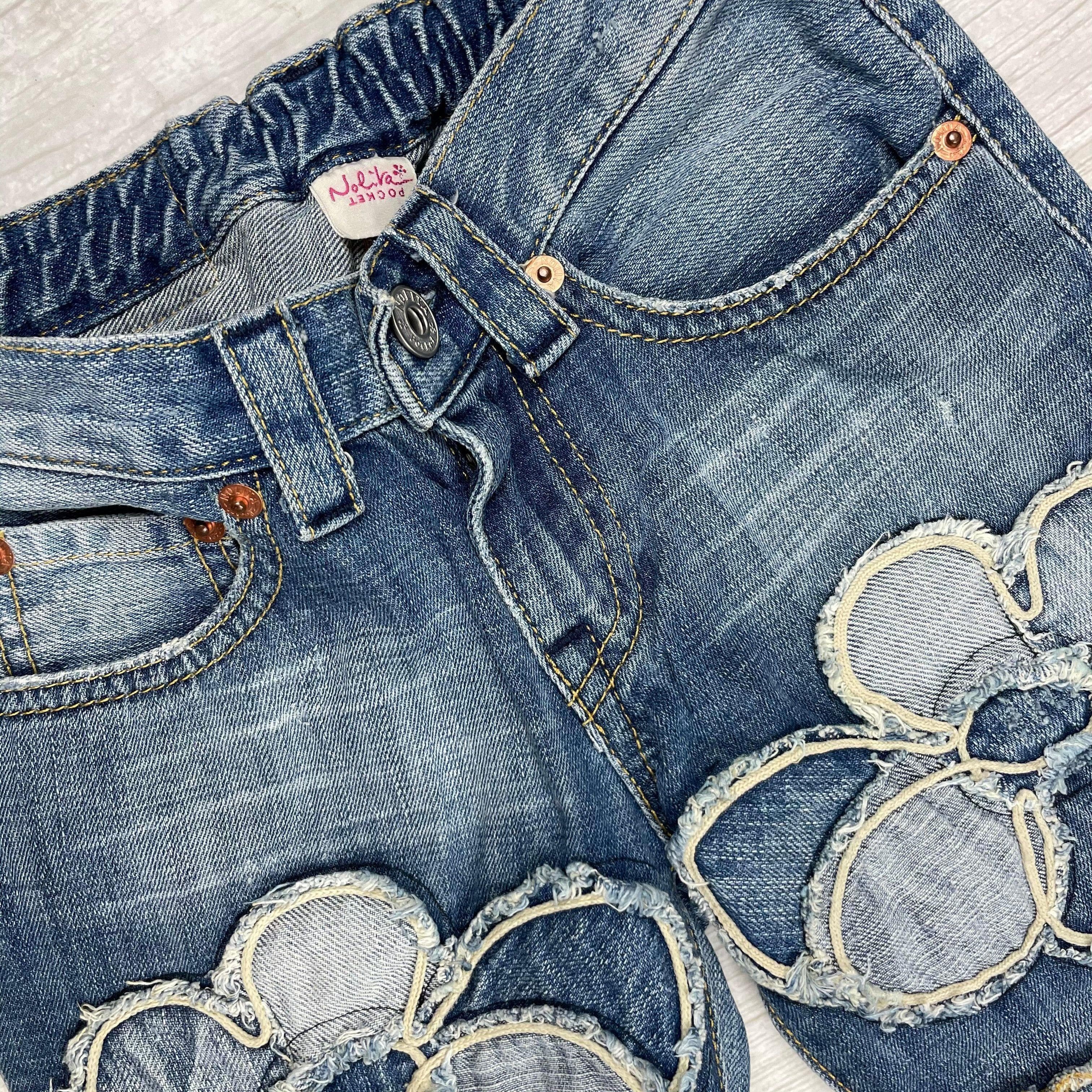 Nolita Pocket Girls Italian Denim Appliqué Bootleg Jeans - Size 6Y — photo 2 of 6