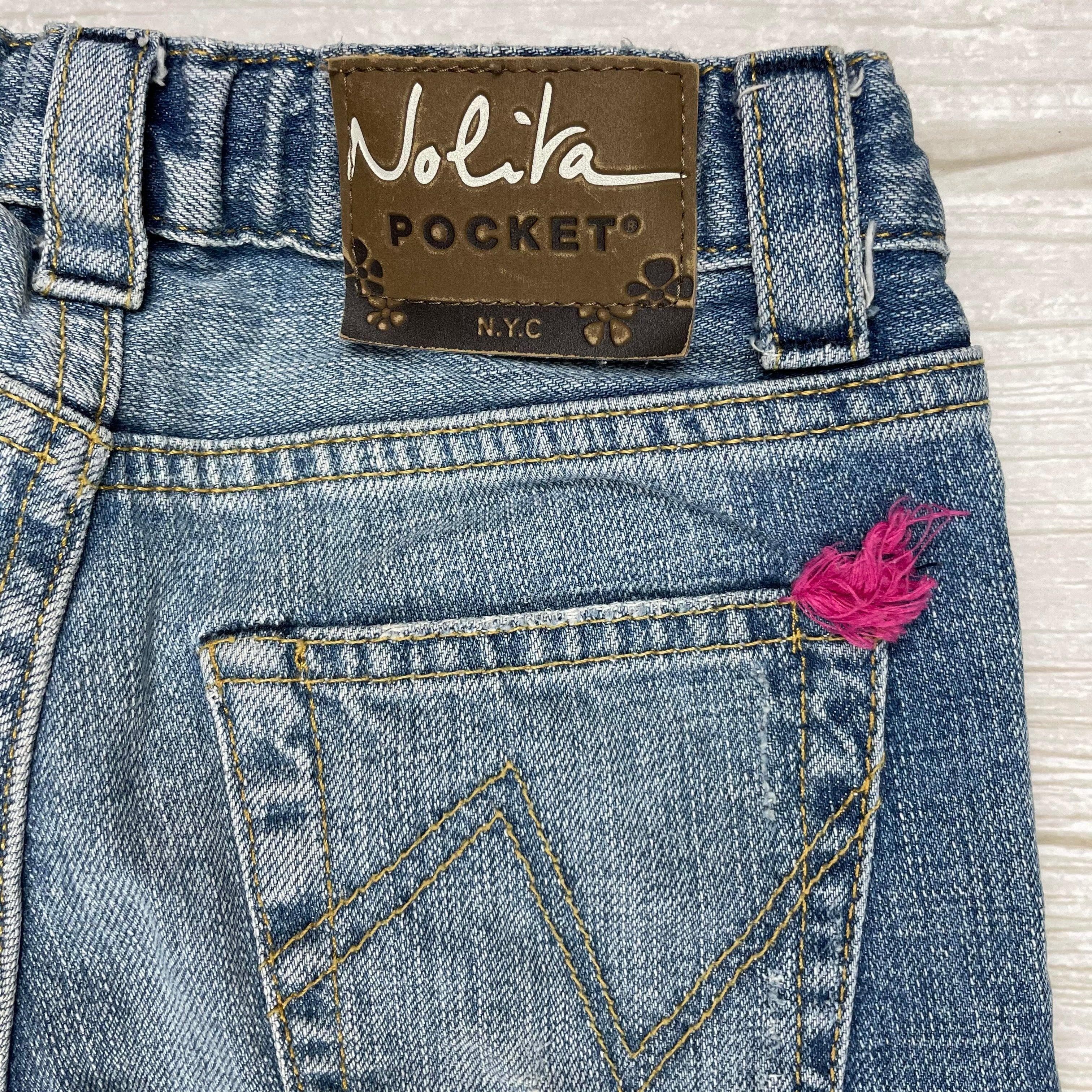 Nolita Pocket Girls Italian Denim Appliqué Bootleg Jeans - Size 6Y — photo 4 of 6