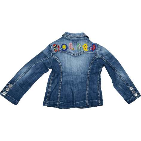 Nolita Pocket Denim Blazer Jacket with Beaded Logo Back - Size 6Y — photo 1 of 5