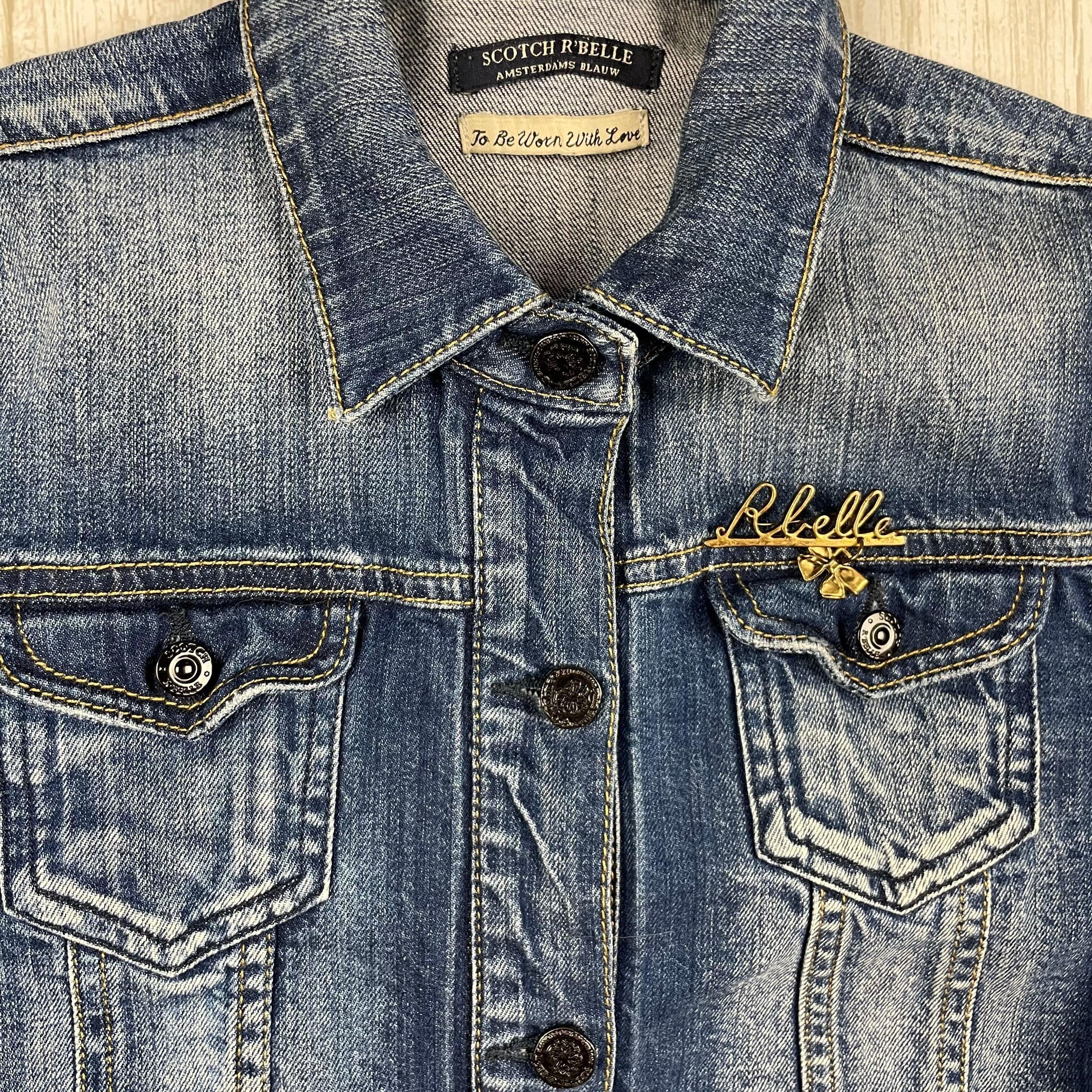 Scotch R’Belle Girls Denim Jacket with Brooch- Size 12Y — photo 2 of 4