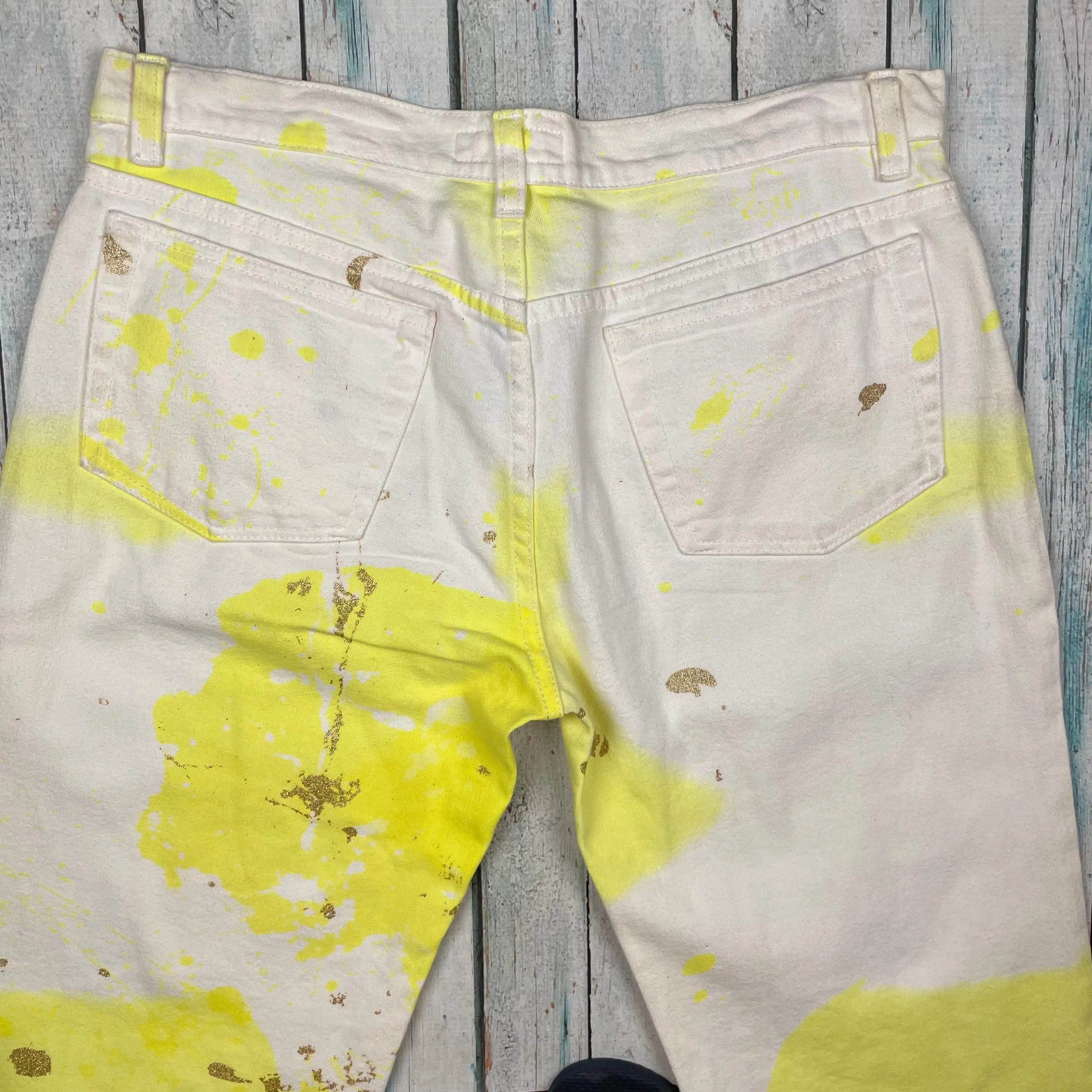 Roberto Cavalli Y2K Italian Made Painted look Jeans - Size 12/14 — photo 4 of 9