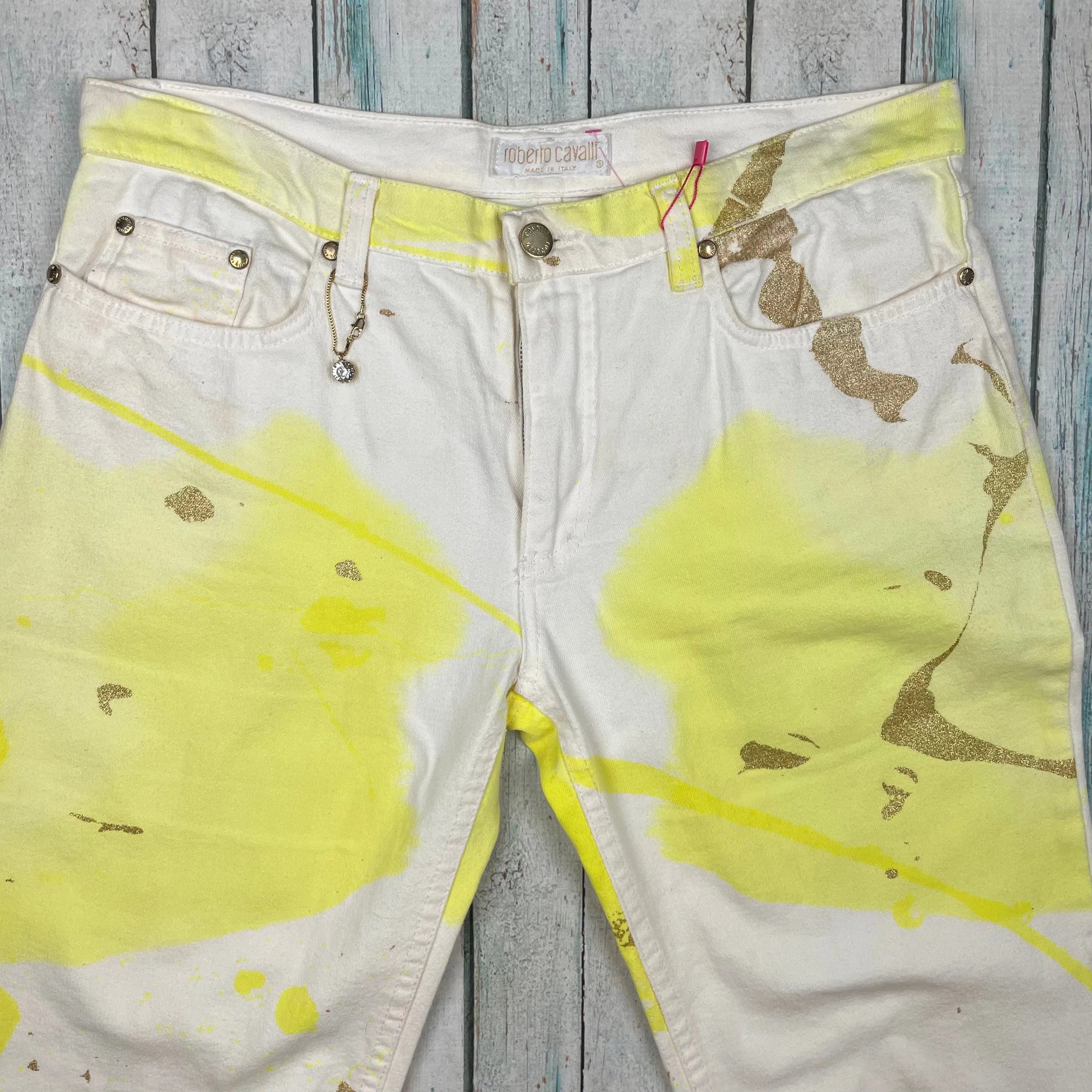 Roberto Cavalli Y2K Italian Made Painted look Jeans - Size 12/14 — photo 7 of 9