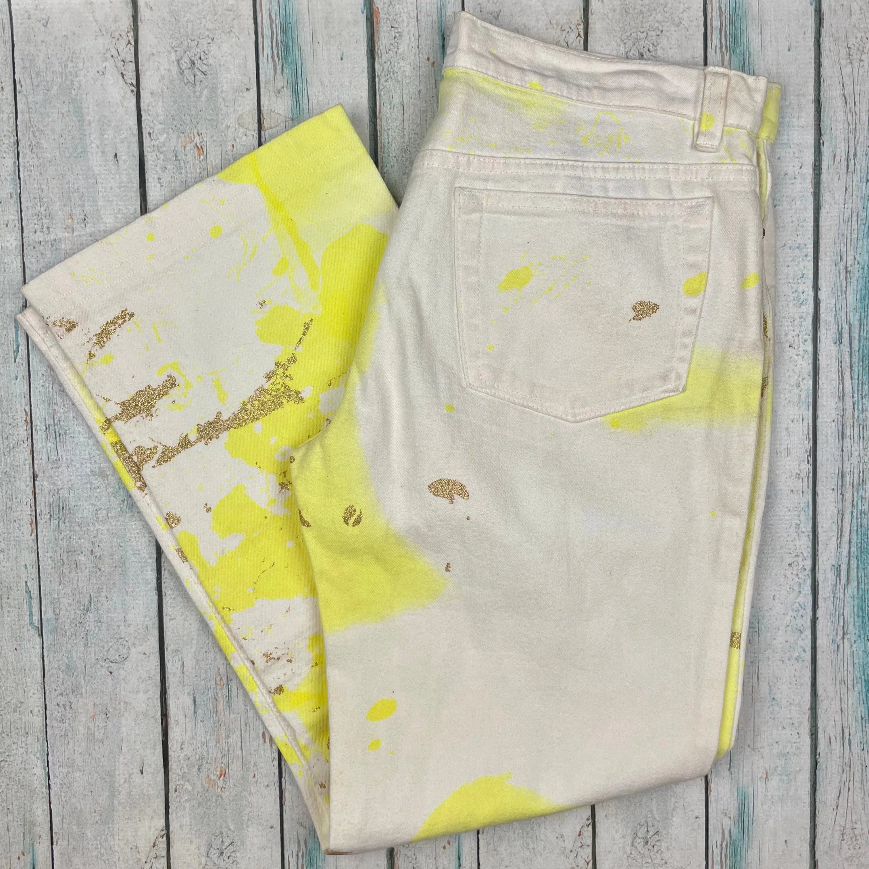 Roberto Cavalli Y2K Italian Made Painted look Jeans - Size 12/14 — photo 8 of 9