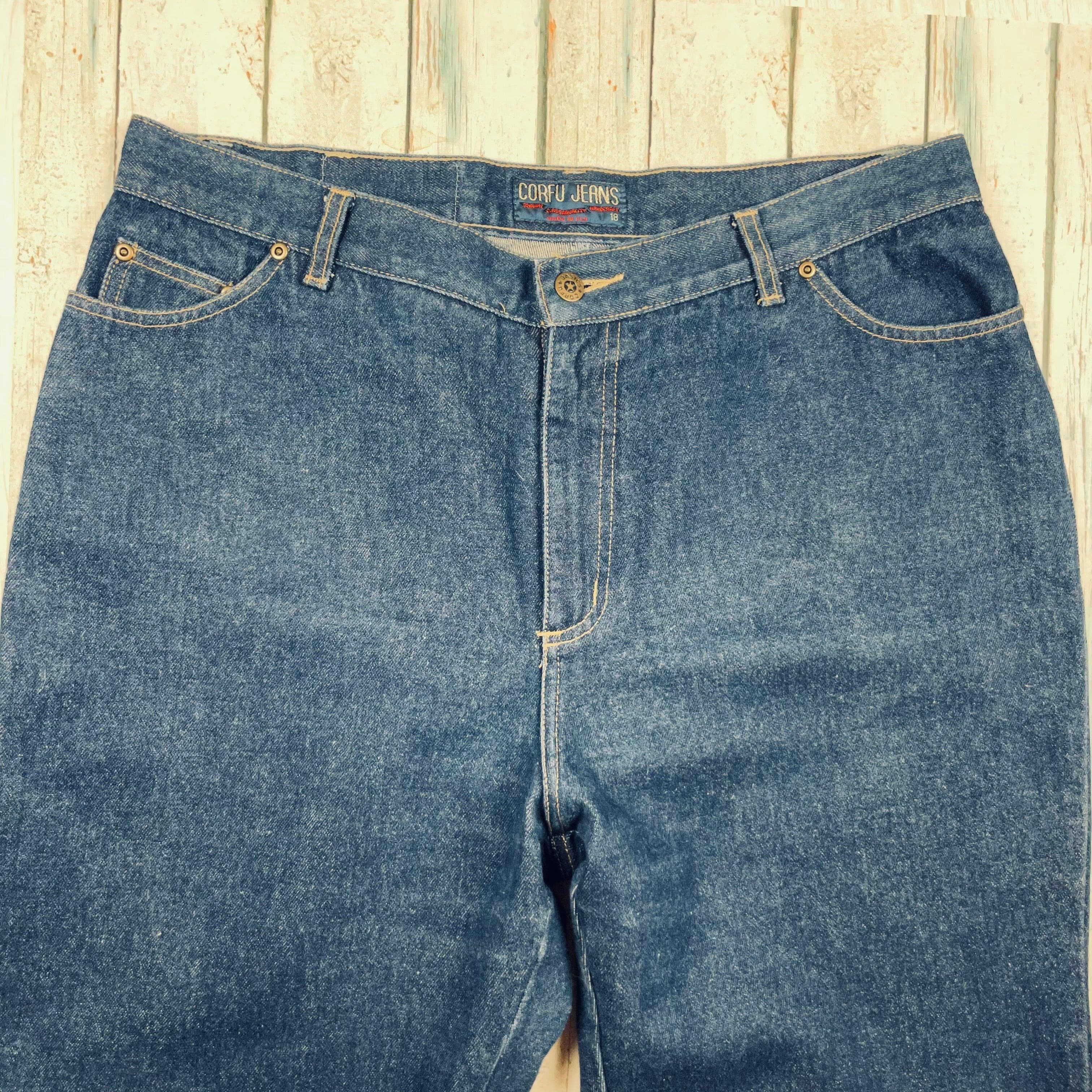 Vintage Corfu Blue 'Stretchies' 90's Mom Jeans - Size 18 — photo 5 of 6