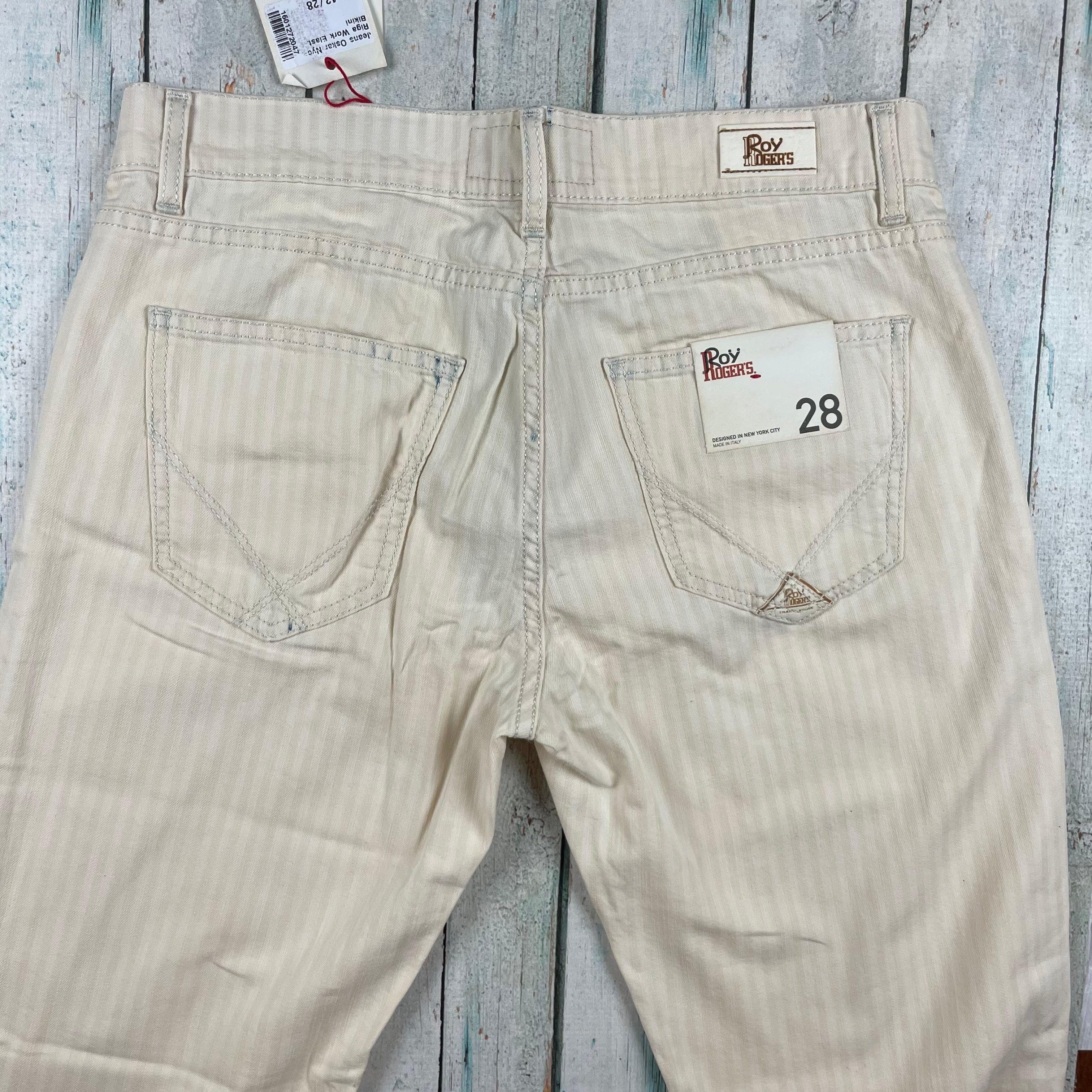NWT- Roy Rogers Italian Ladies Self Stripe Boyfriend Jeans - Size 28 — photo 5 of 7