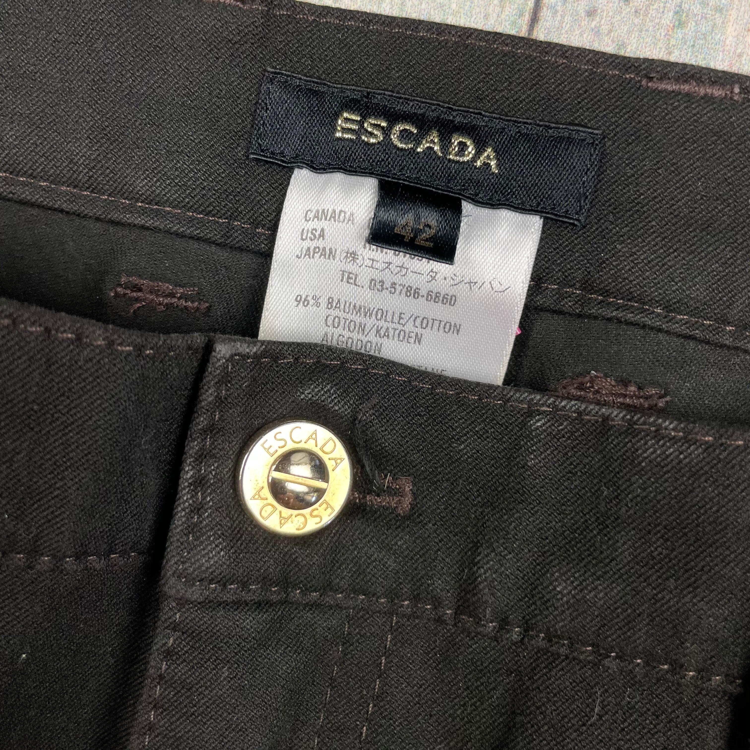 NEW - Escada Ladies Dark Chocolate Stretch Jeans - Size 42 Euro — photo 2 of 6