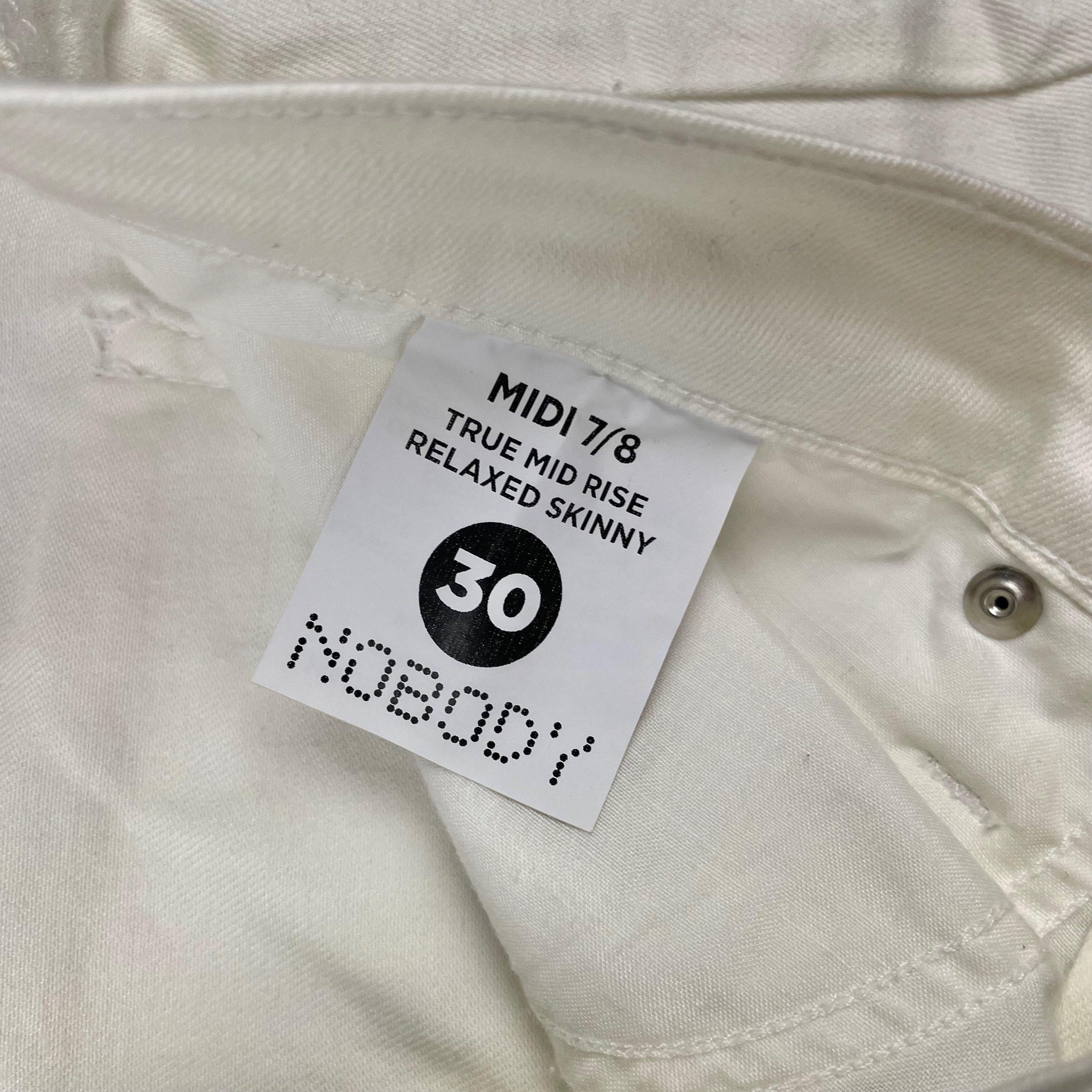 NOBODY 'Midi 7/8' White Relaxed Skinny Jeans- Size 30 — photo 3 of 7