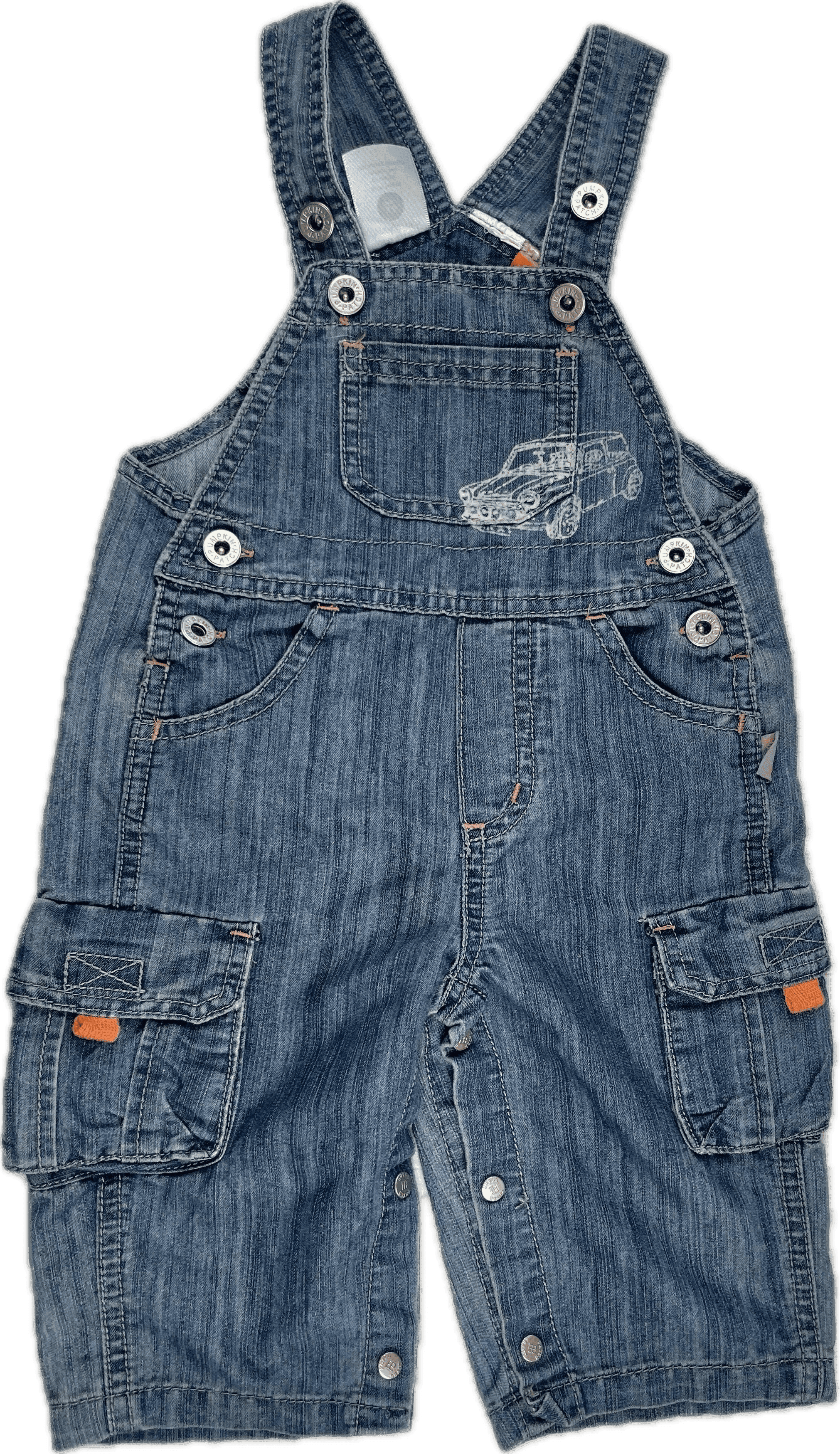 Pumpkin Patch Classic Bib & Brace Denim Logo Overalls - Size 3/6M — photo 2 of 7