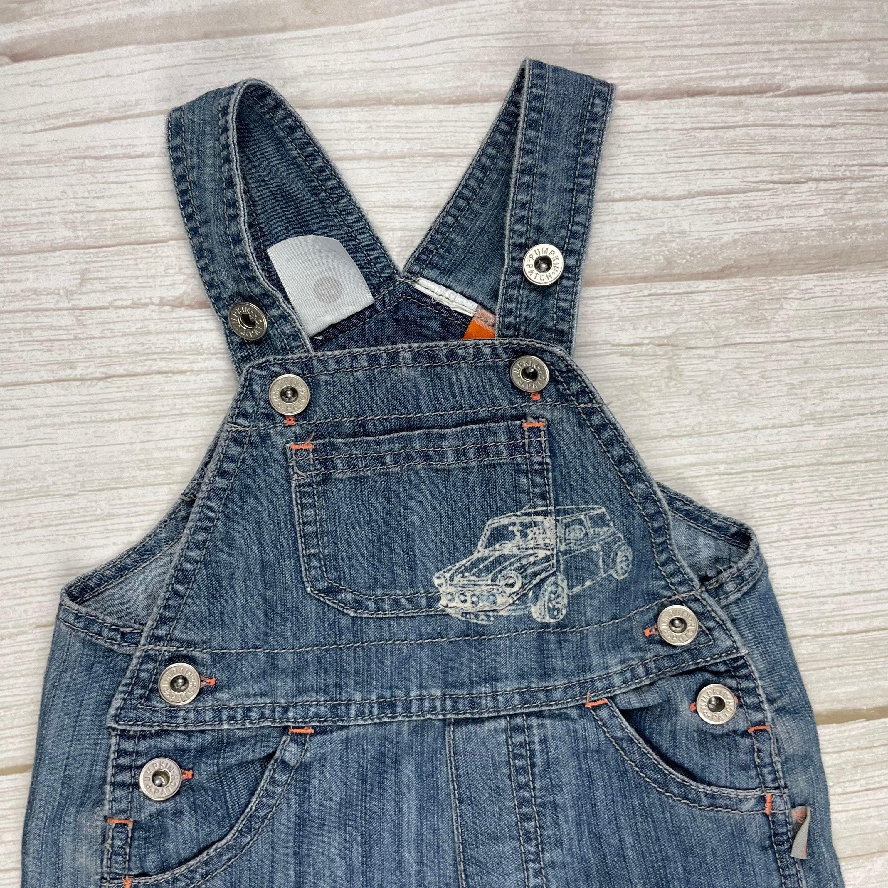 Pumpkin Patch Classic Bib & Brace Denim Logo Overalls - Size 3/6M — photo 4 of 7