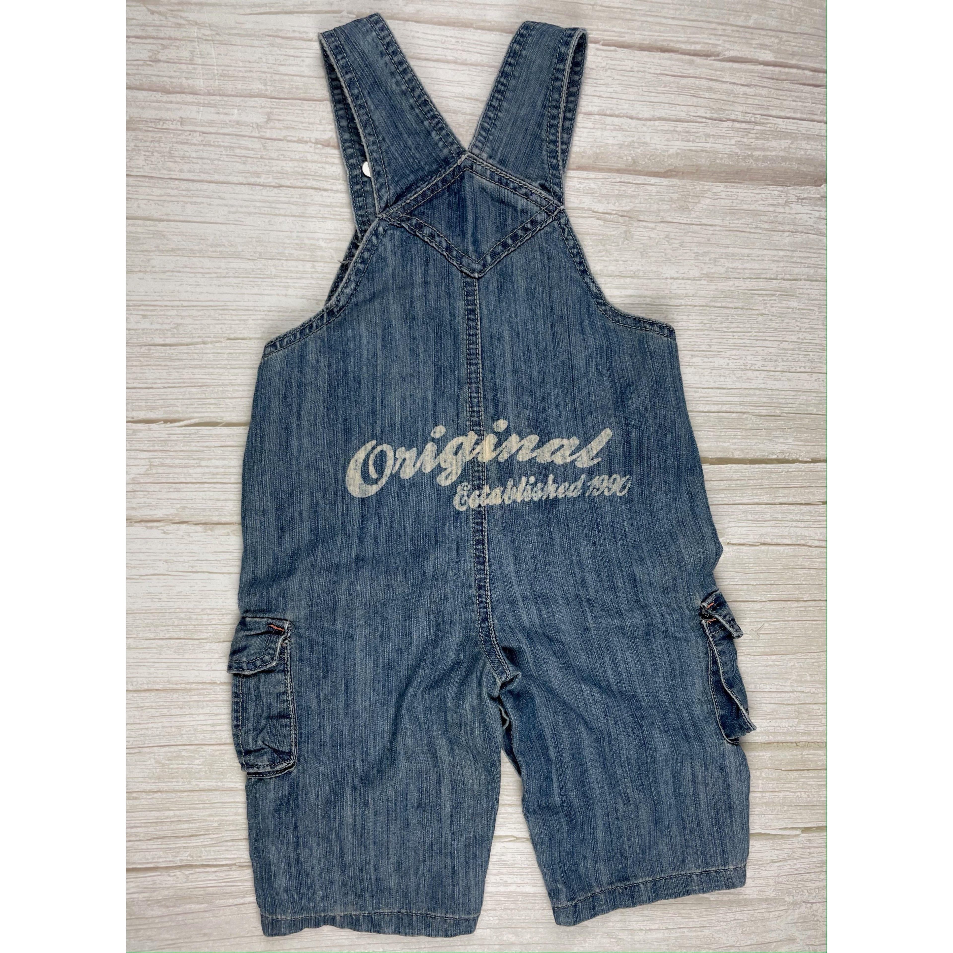 Pumpkin Patch Classic Bib & Brace Denim Logo Overalls - Size 3/6M — photo 5 of 7