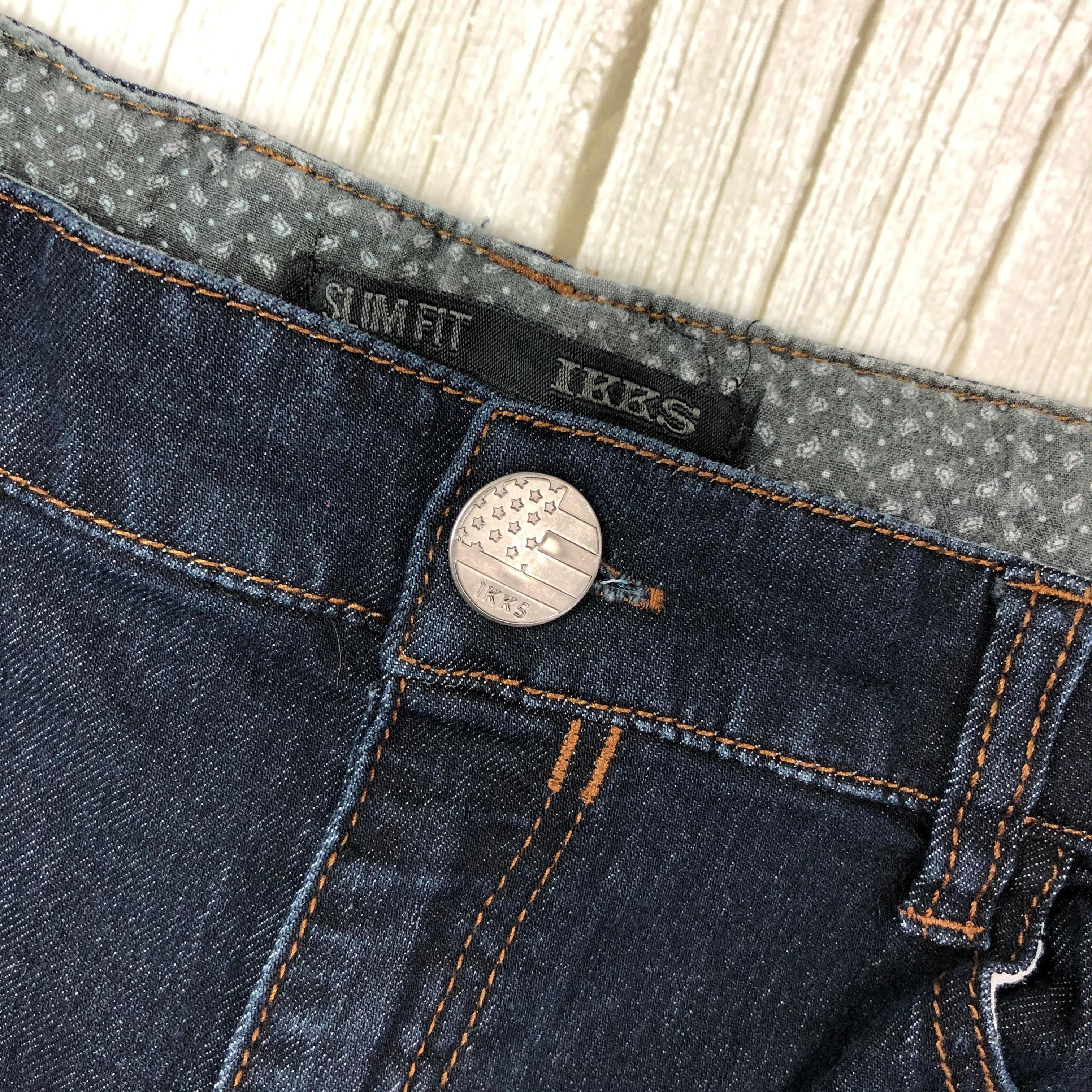 IKKS Classic Dark Wash Straight Leg Stretch Jeans- Size 12Y — photo 4 of 7