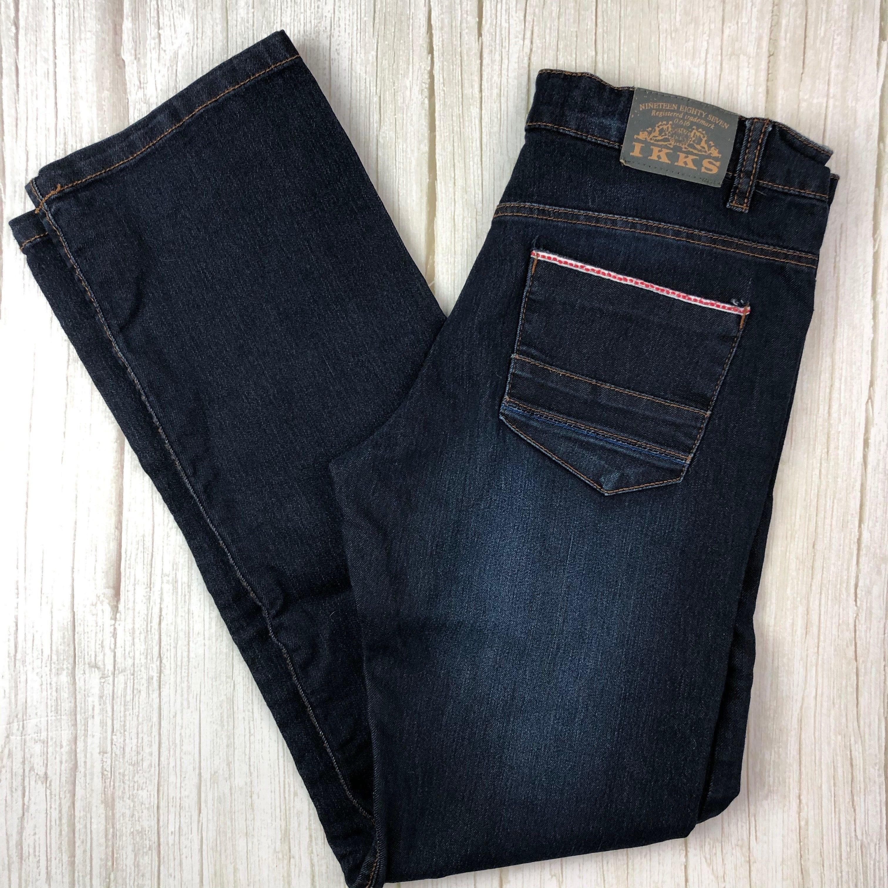 IKKS Classic Dark Wash Straight Leg Stretch Jeans- Size 12Y — photo 6 of 7