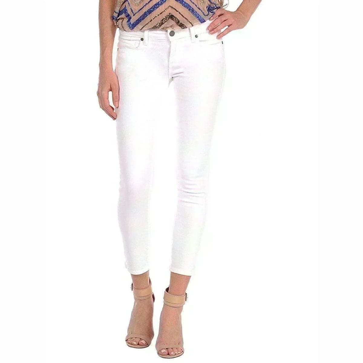Paige Denim 'Kylie Crop' White Stretch Jeans- Size 27 — photo 1 of 7