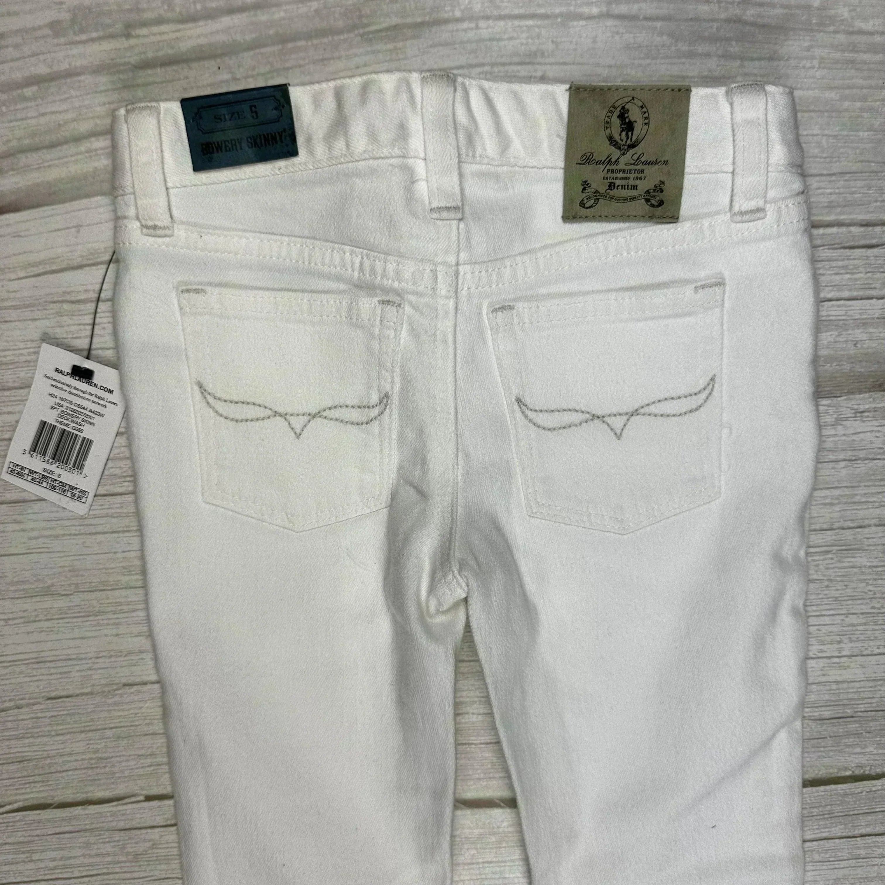 NWT - Ralph Lauren 'Bowery' White Skinny Jeans - Size 5Y — photo 3 of 7