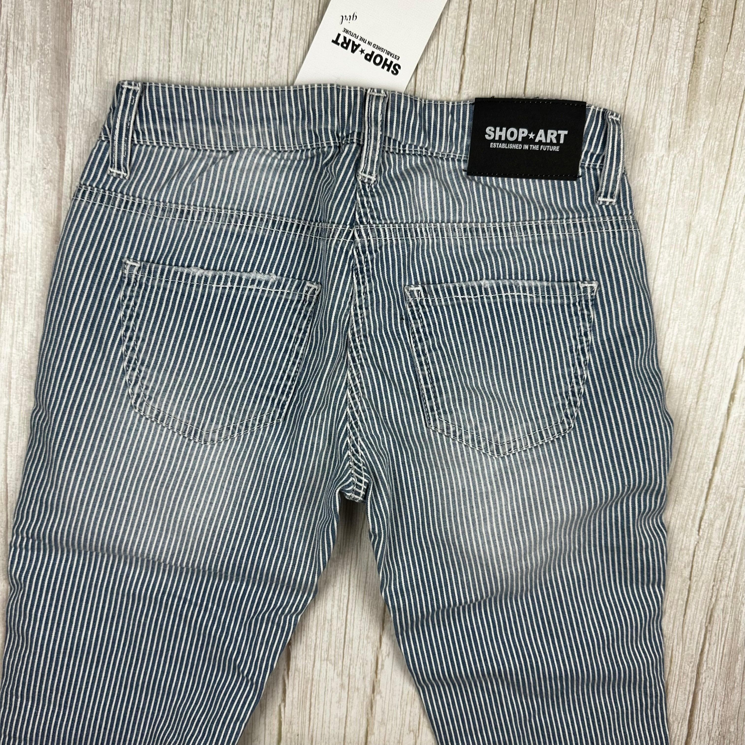 NWT- ShopArt Italy Girls Engineer Stripe Slim Fit Jeans - Size 8 — photo 5 of 7