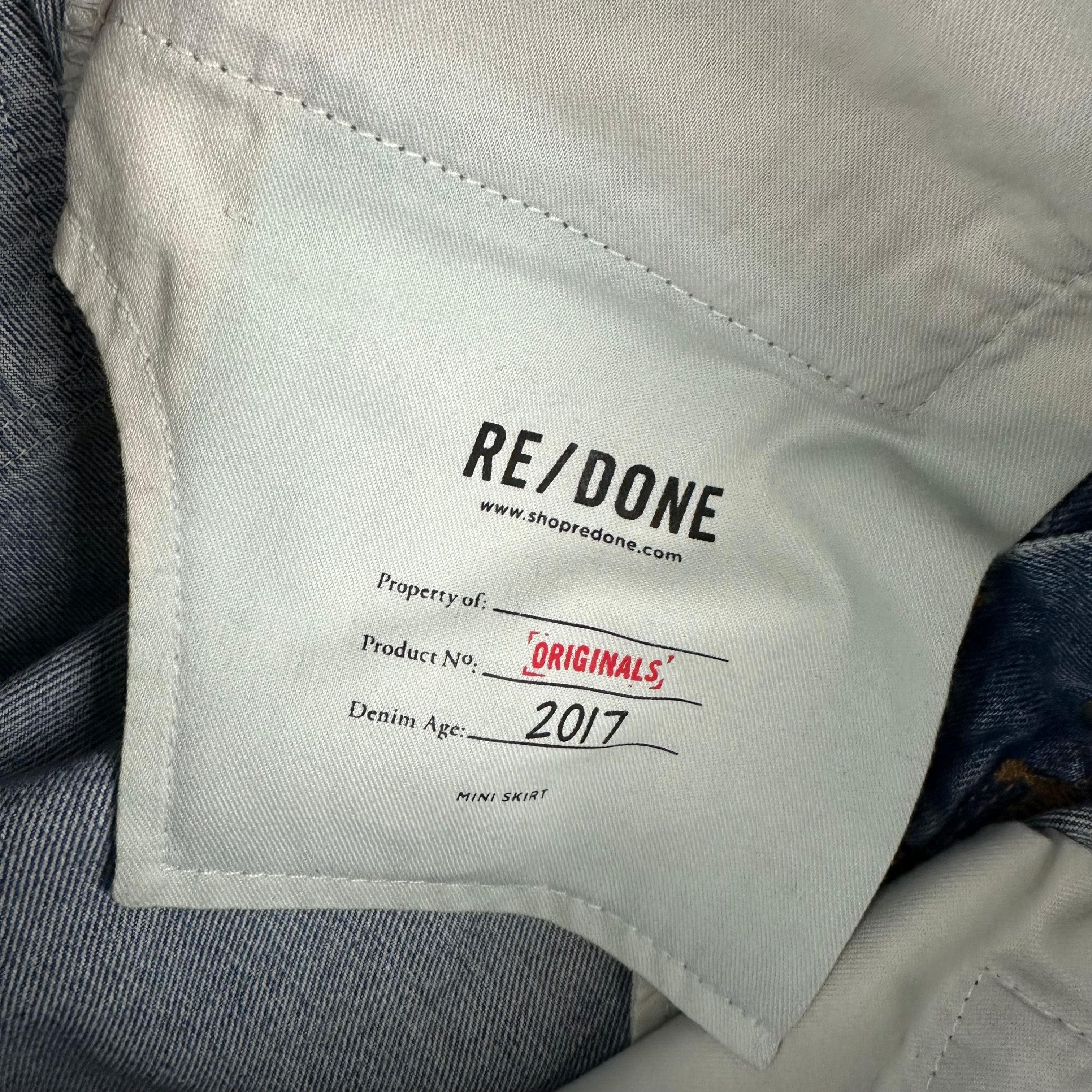 Re/Done USA Raw Hem Denim Skirt - Size 26 or 8AU — photo 4 of 7