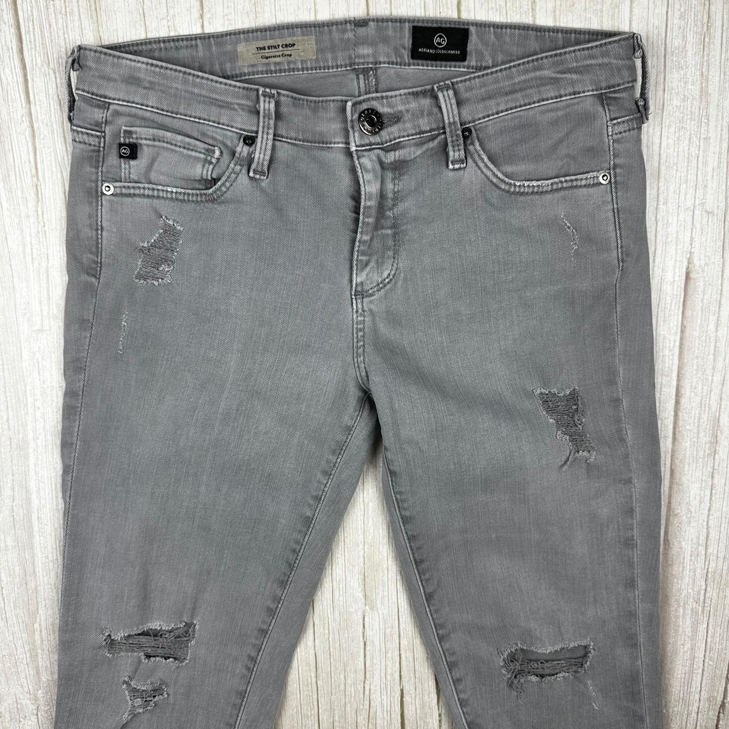 AG Adriano Goldschmied 'The Stilt Crop' Grey Jeans- Size 27 — photo 4 of 7
