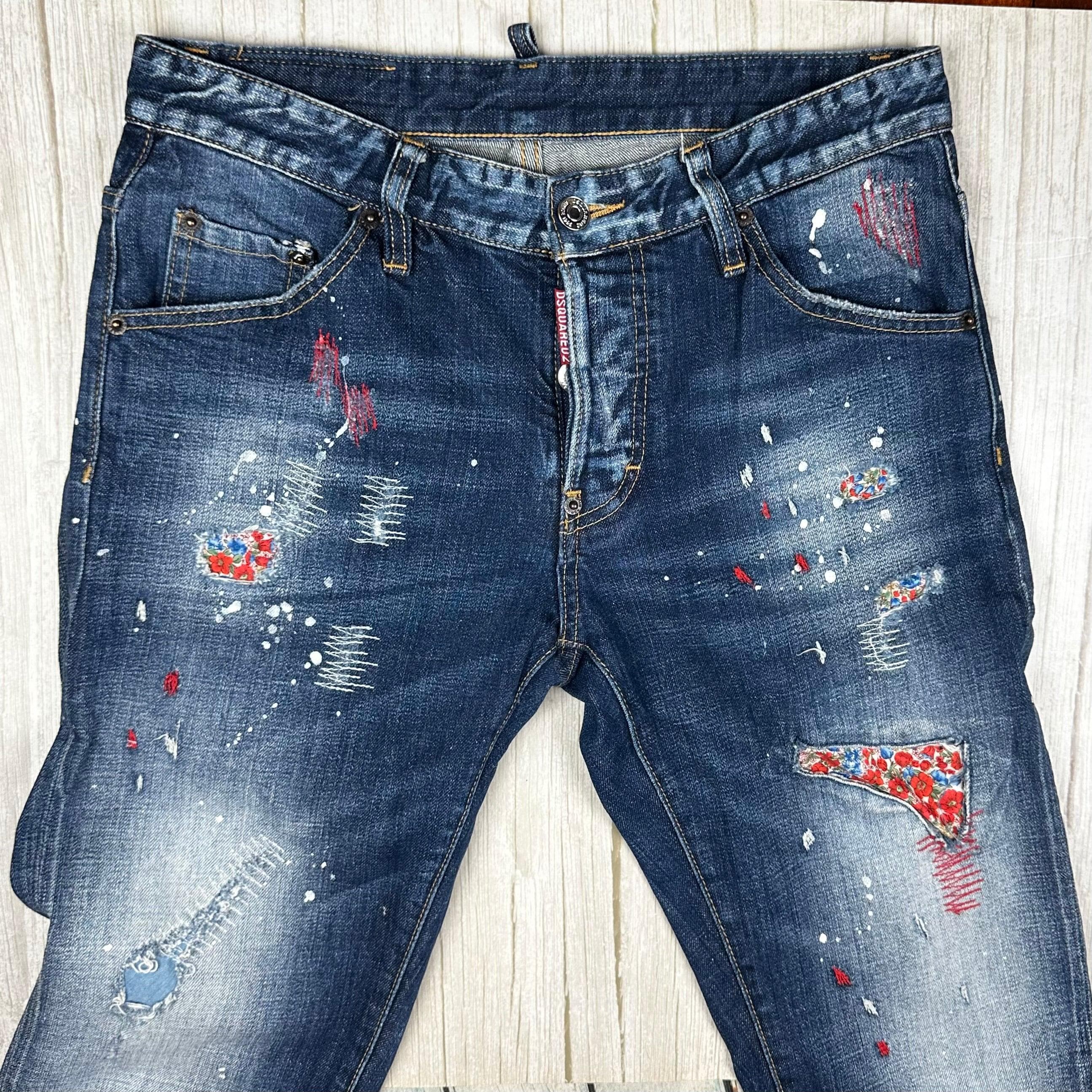Dsquared2 Ladies Paint Patched Distressed Jeans- Suit Size 11/12 — photo 3 of 10