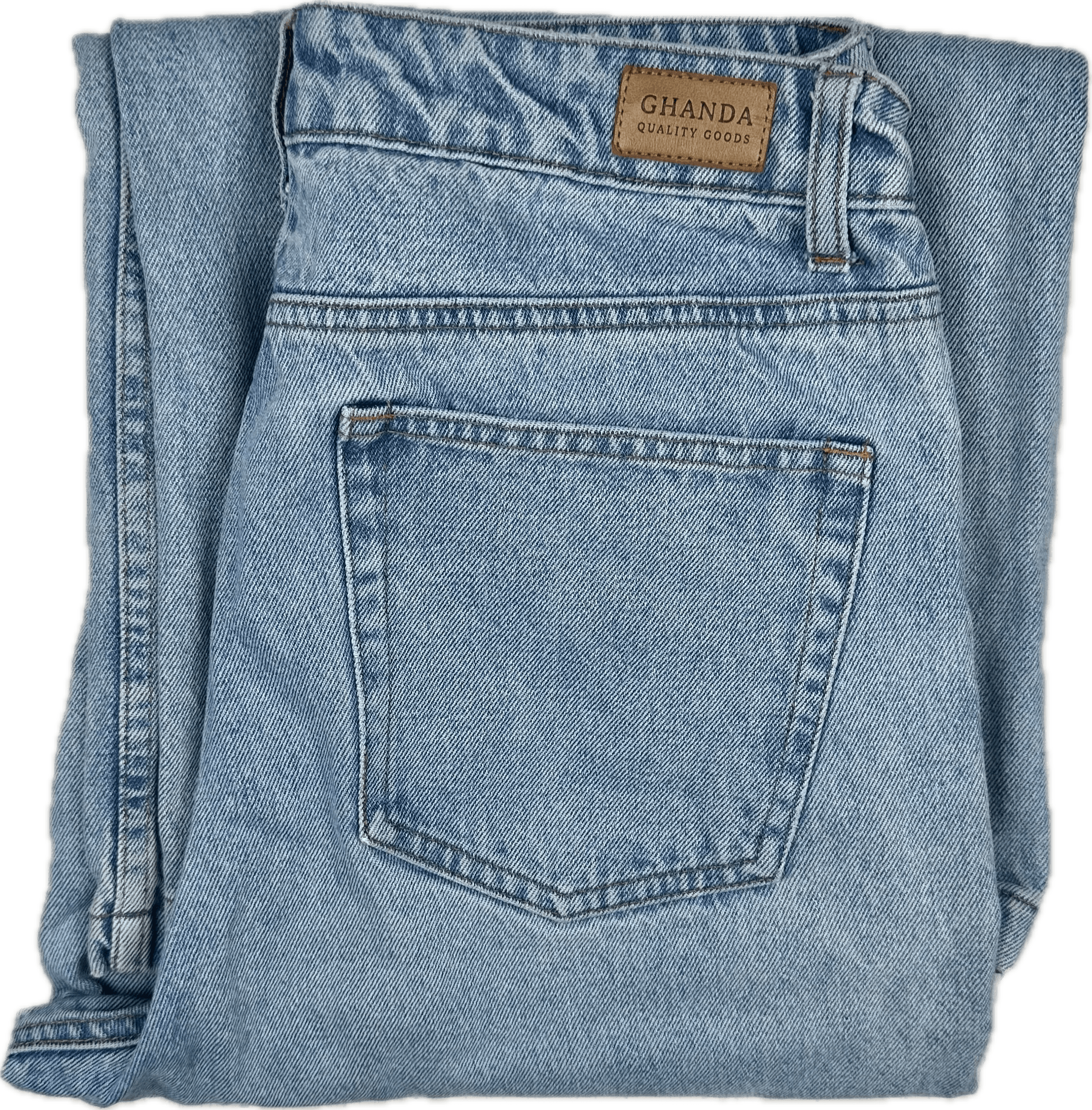 Ghanda 'Cameron' High Rise Wide Leg Patch Jeans - Size 12 — photo 6 of 9