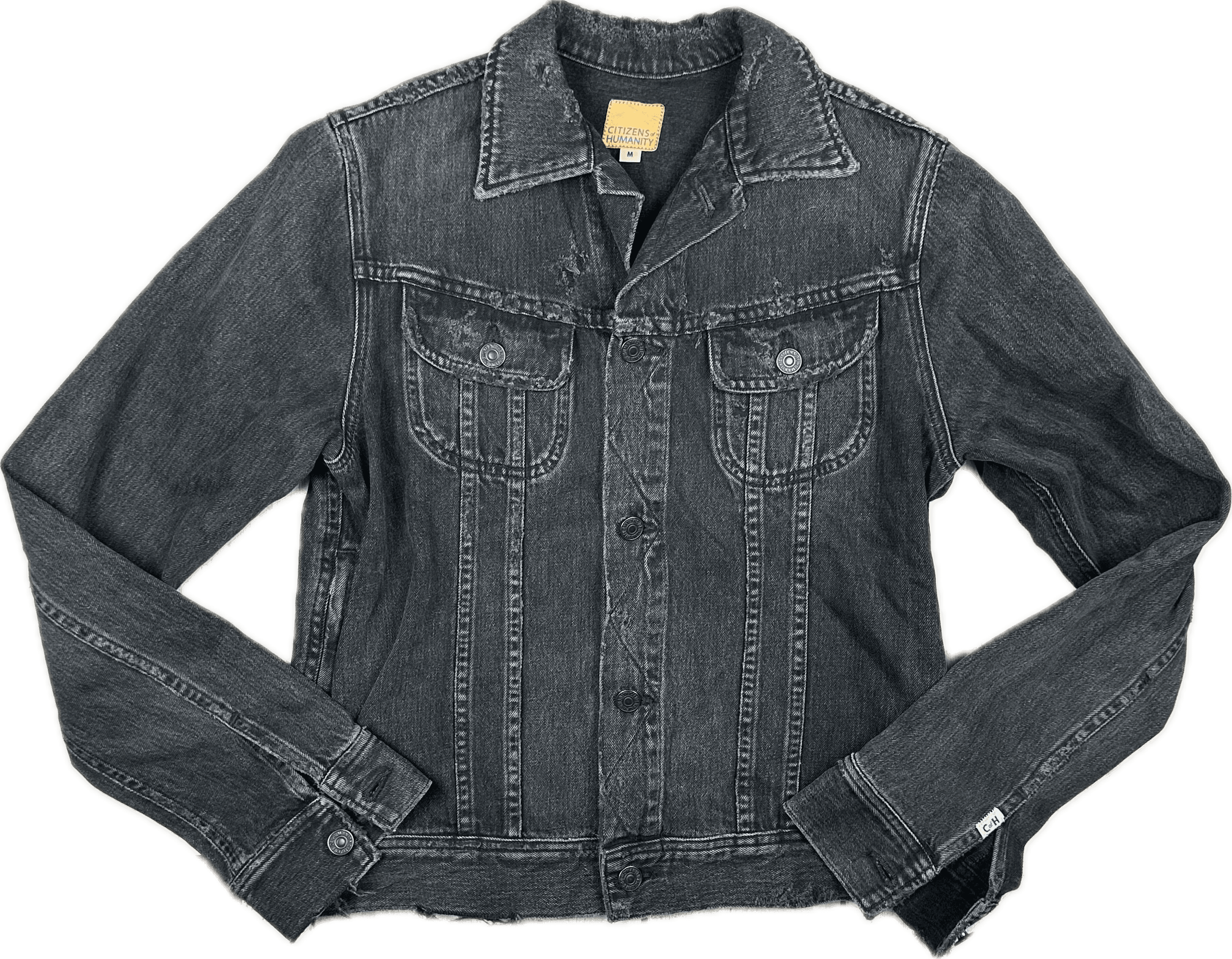 Citizens of Humanity Washed Black Denim Jacket - Size M — photo 1 of 6