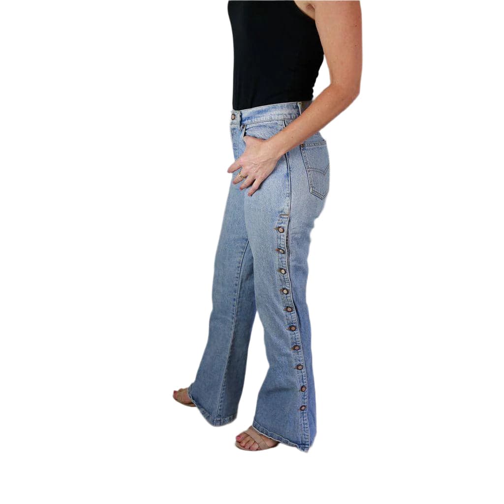 Australian Kerry McGee Vintage 1980's Button Leg Flared Jeans- Suit Size 10 — photo 7 of 9