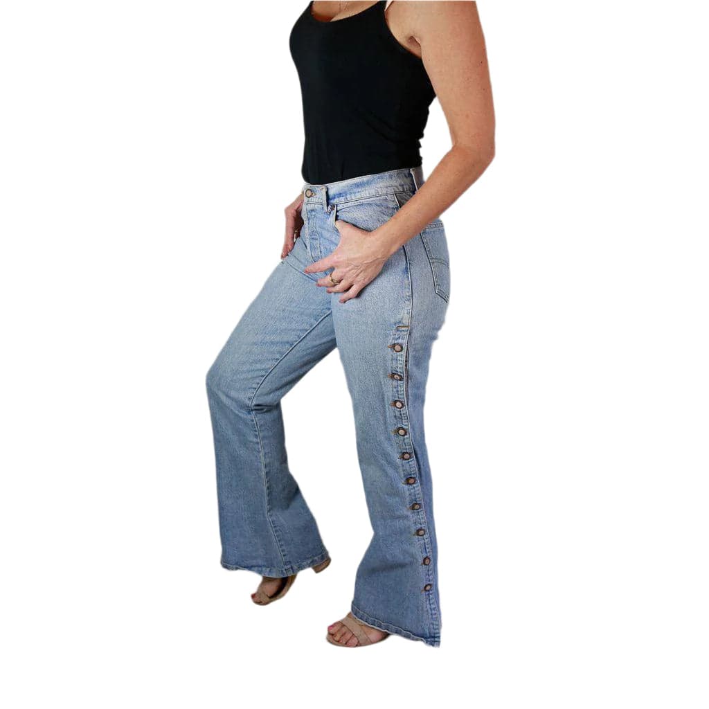 Australian Kerry McGee Vintage 1980's Button Leg Flared Jeans- Suit Size 10 — photo 8 of 9