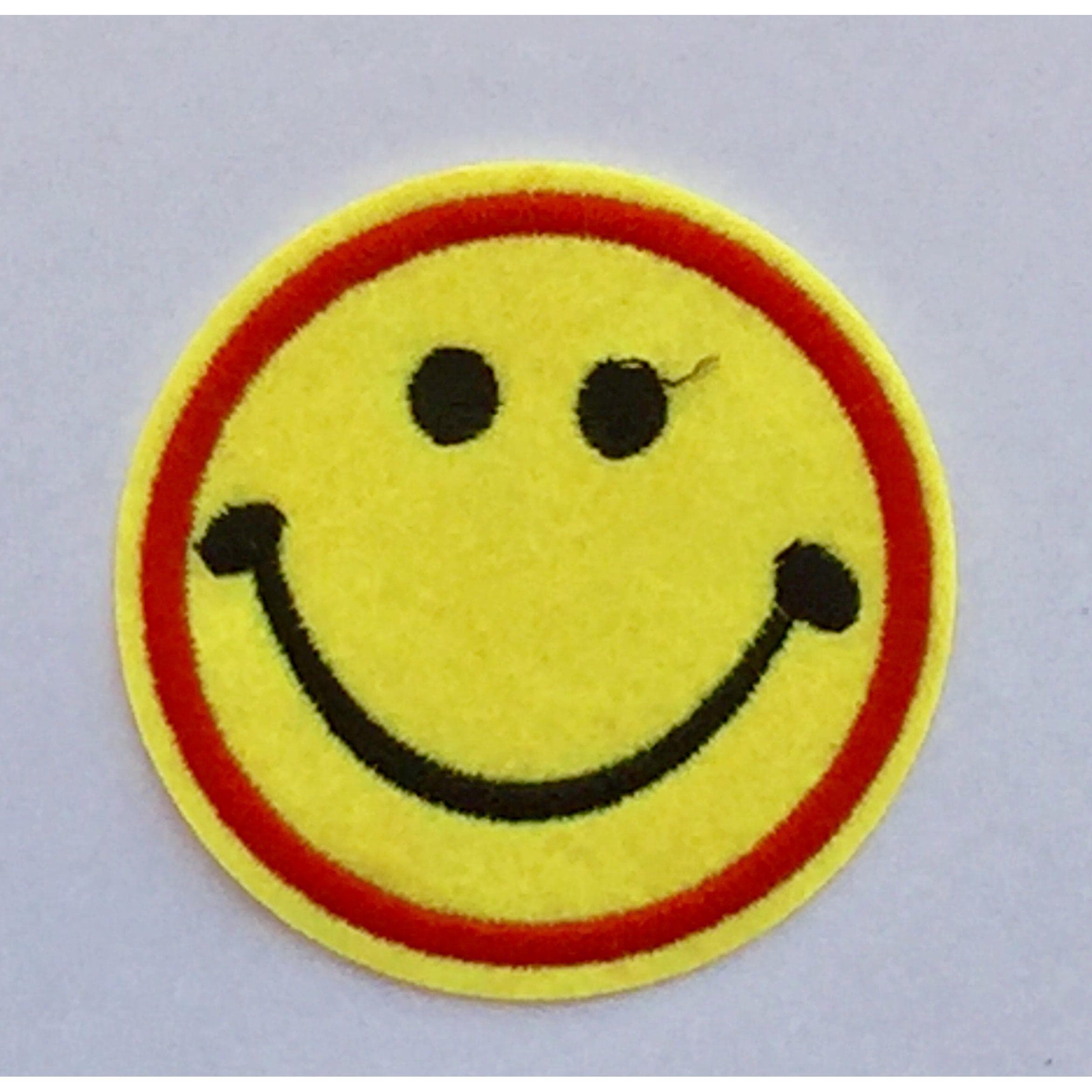 Happy Emoji with Red border- Embroidered Cloth Patch — photo 3 of 3