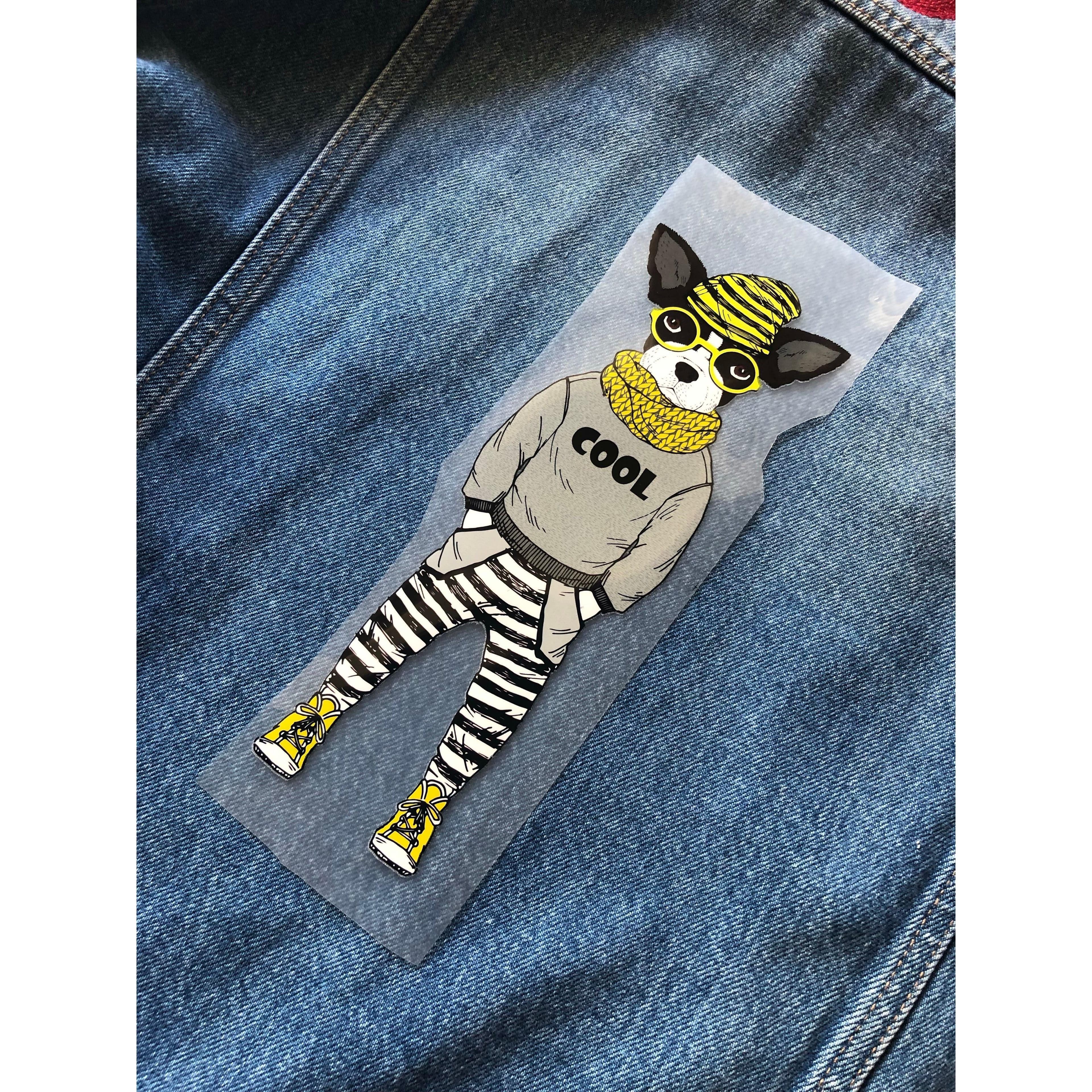 Boston Terrier Hipster- Iron on Patch