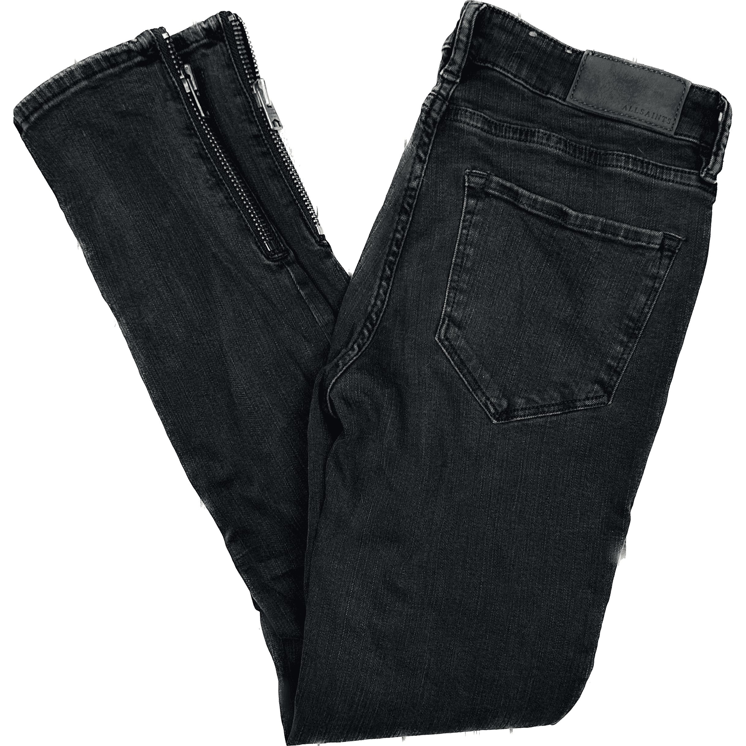 All Saints Washed Black 'Mast Ankle Zip' Jeans -Size 28 — photo 2 of 8