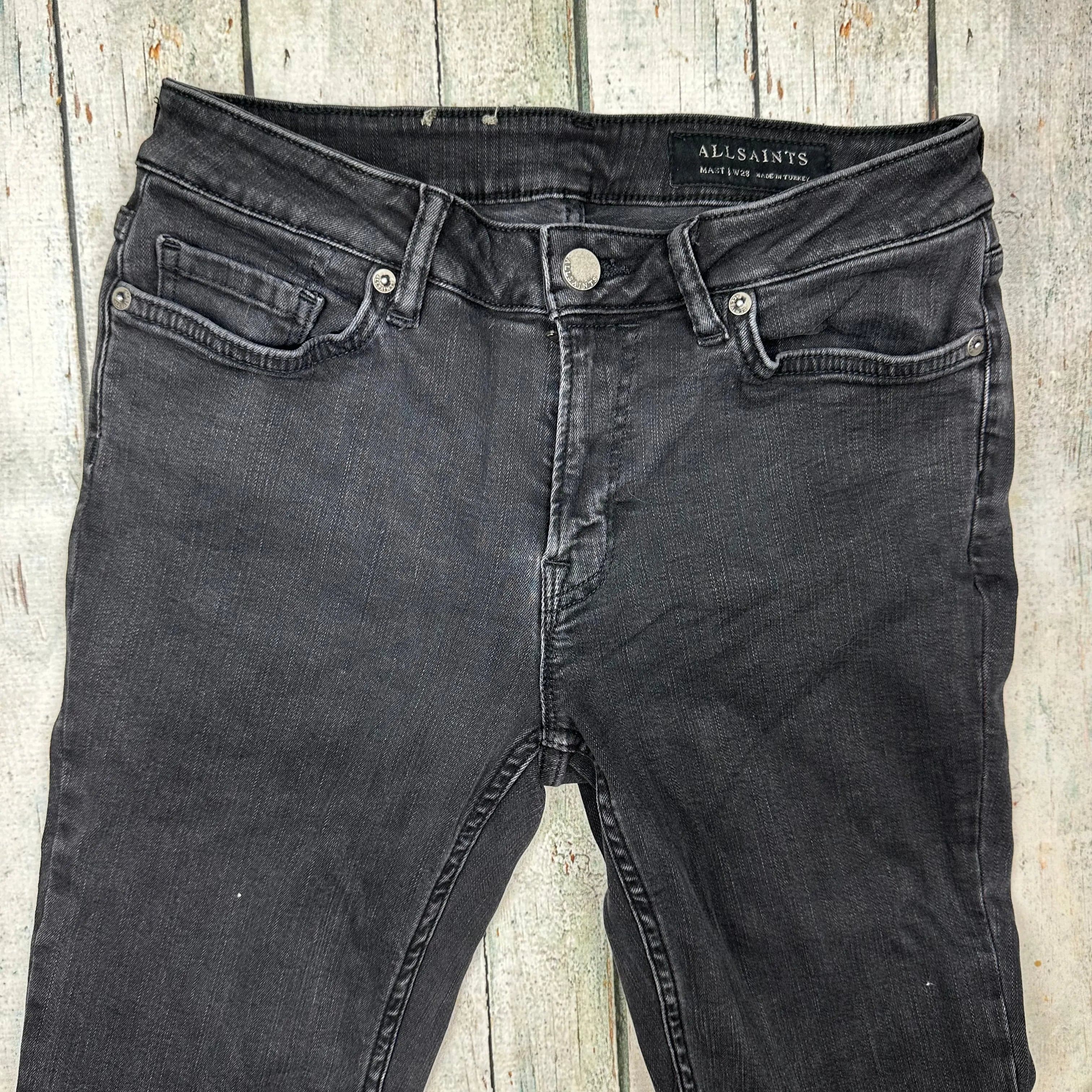 All Saints Washed Black 'Mast Ankle Zip' Jeans -Size 28 — photo 3 of 8