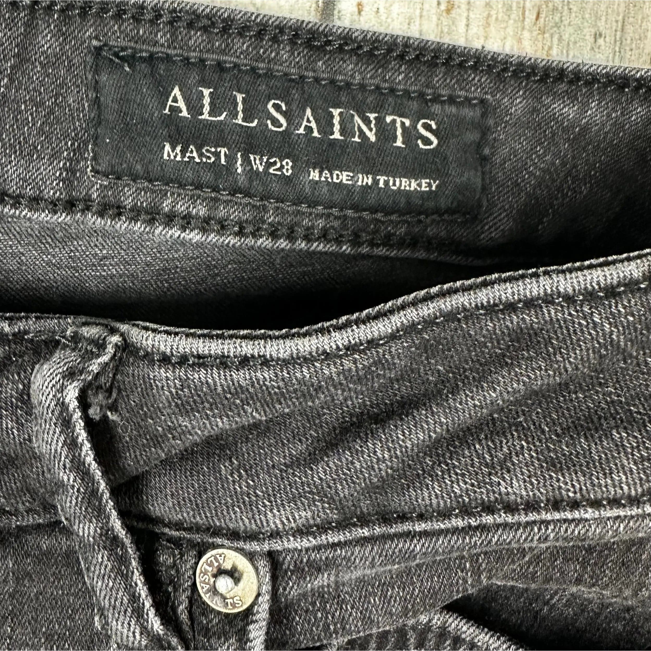 All Saints Washed Black 'Mast Ankle Zip' Jeans -Size 28 — photo 5 of 8