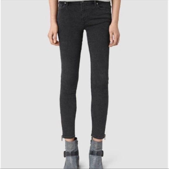 All Saints Washed Black 'Mast Ankle Zip' Jeans -Size 28 — photo 8 of 8