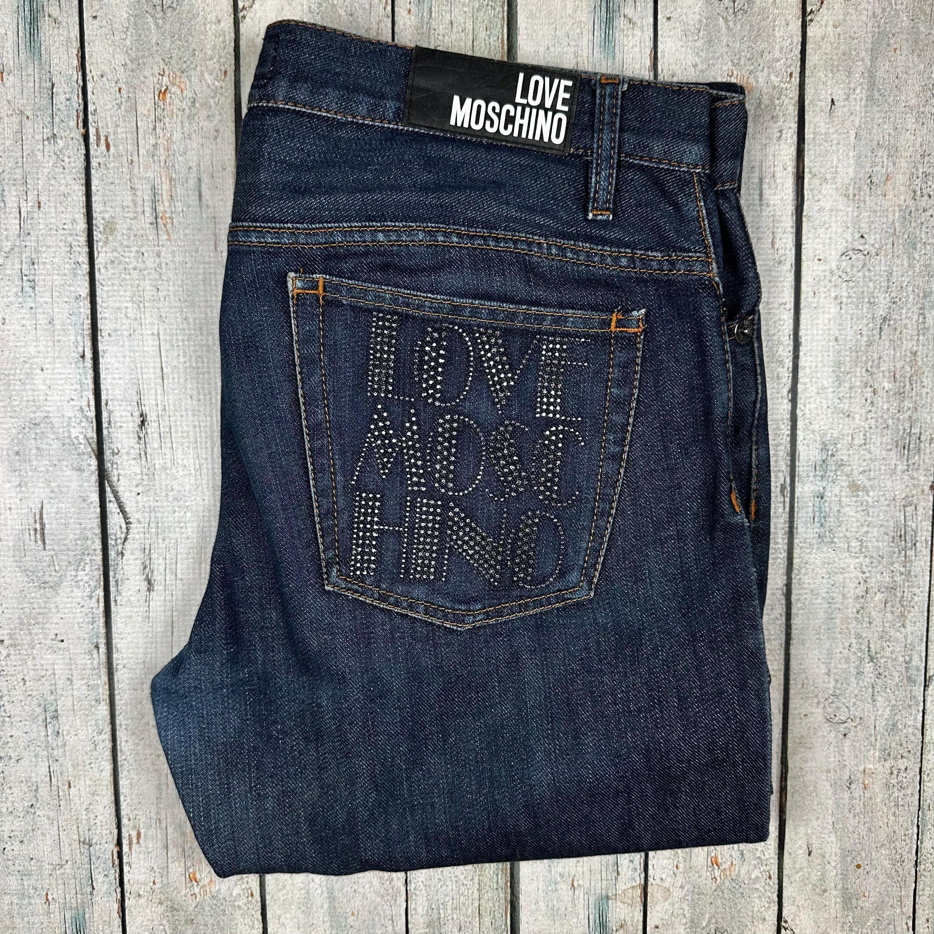 Love Moschino Blue Straight Logo Jeans - Size 34" or 16 — photo 8 of 10