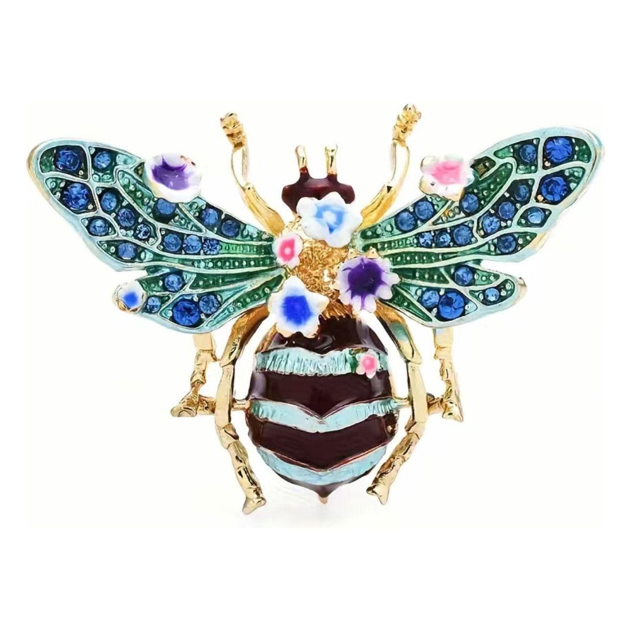 Crystal Floral Honey Bee Floral Brooch — photo 3 of 4