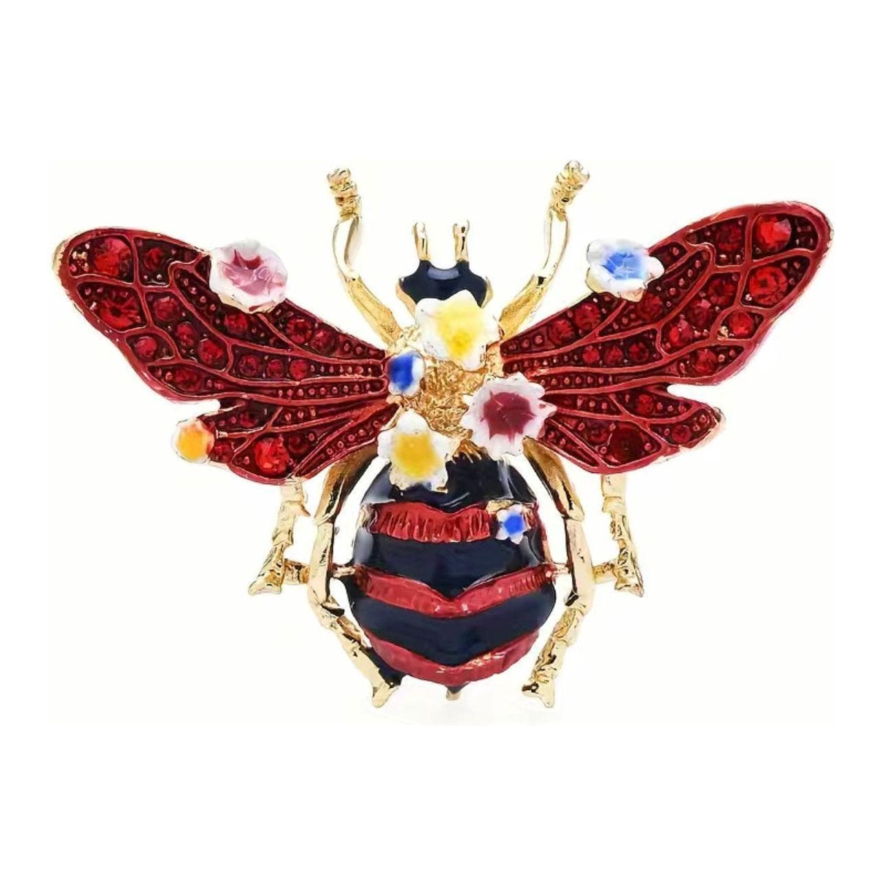 Crystal Floral Honey Bee Floral Brooch — photo 4 of 4