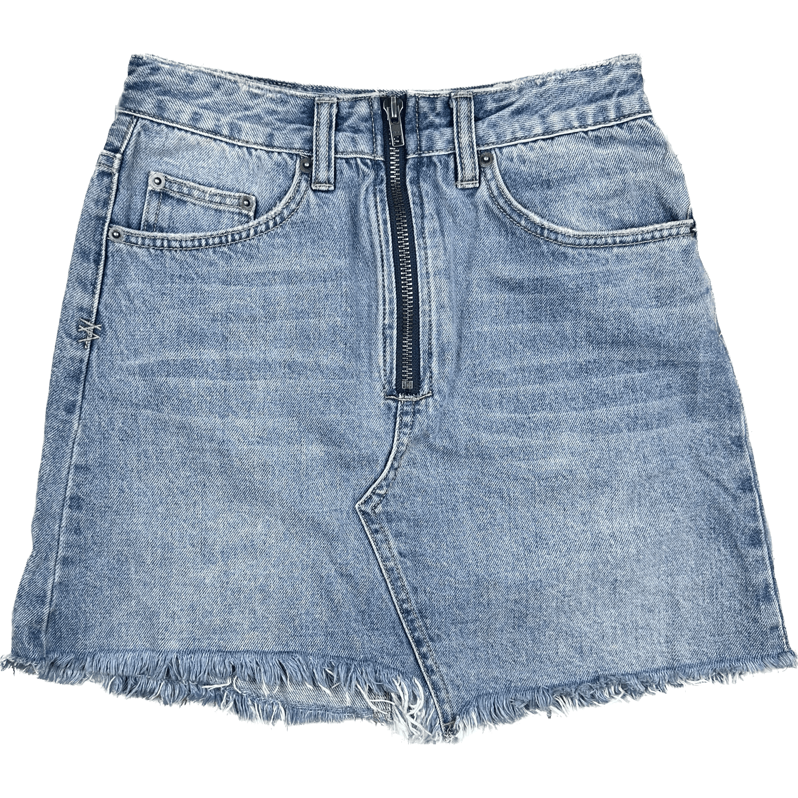 Ksubi 'Hi Line Mini' Zipped Blue Distressed Denim Skirt - Size 26 — photo 1 of 2
