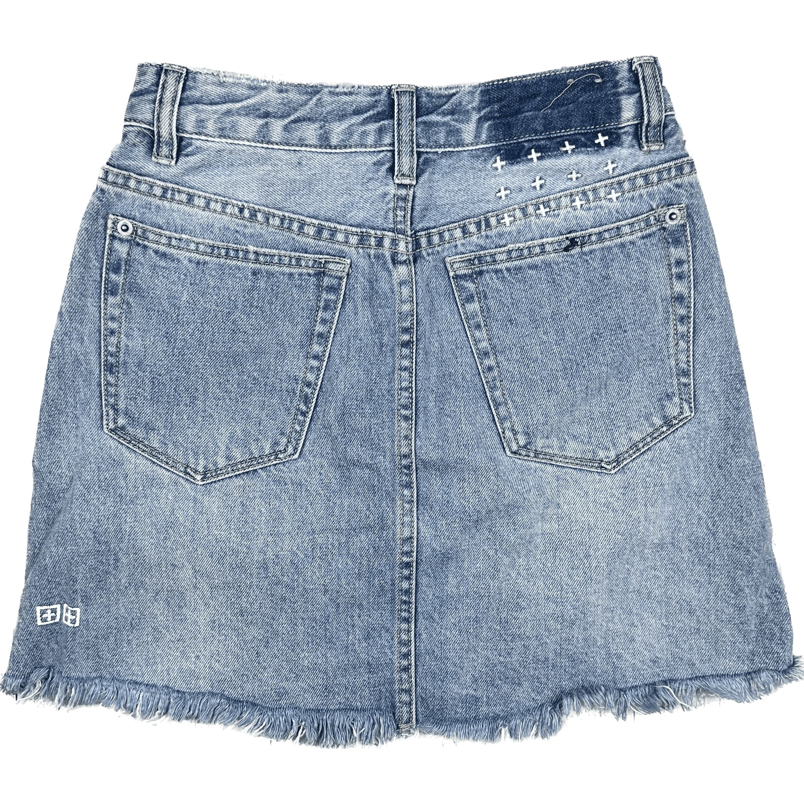 Ksubi 'Hi Line Mini' Zipped Blue Distressed Denim Skirt - Size 26 — photo 2 of 2