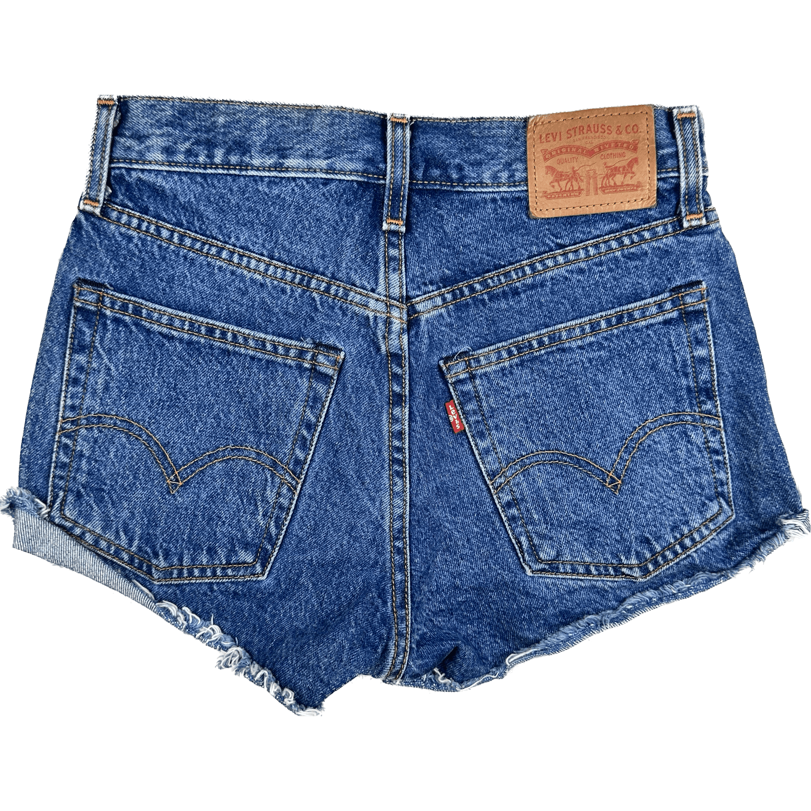 Levis Denim Raw Hem White Oak Selvedge Shorts - Size 24 — photo 1 of 2