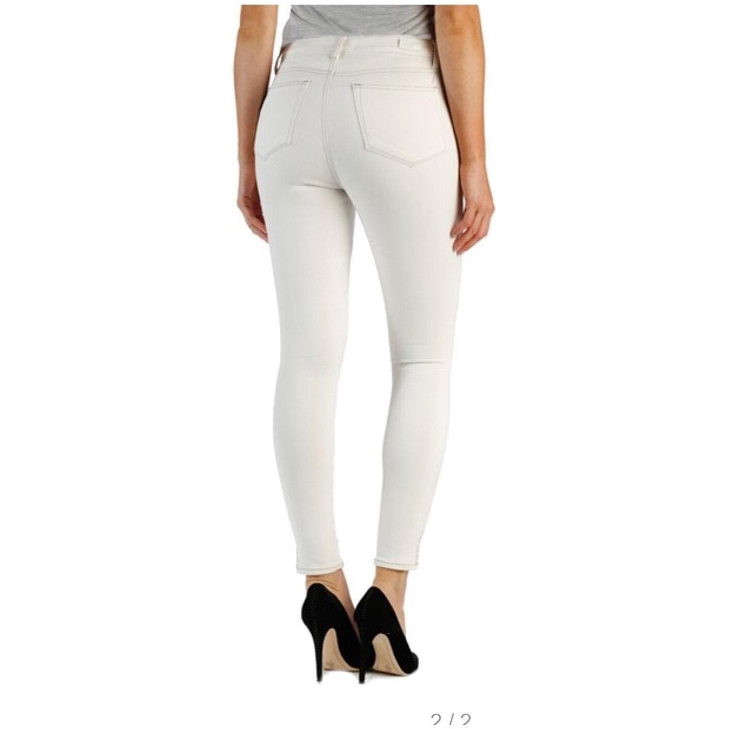 NWT- Paige Denim 'Verdugo Ankle' Ivory Fleur Embroidered Jeans- Size 24 — photo 2 of 5