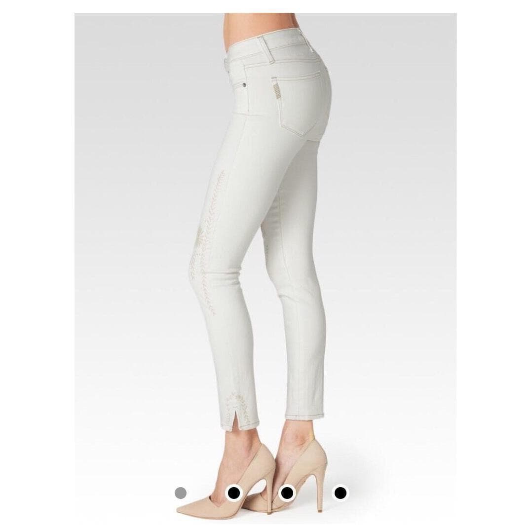 NWT- Paige Denim 'Verdugo Ankle' Ivory Fleur Embroidered Jeans- Size 24 — photo 5 of 5