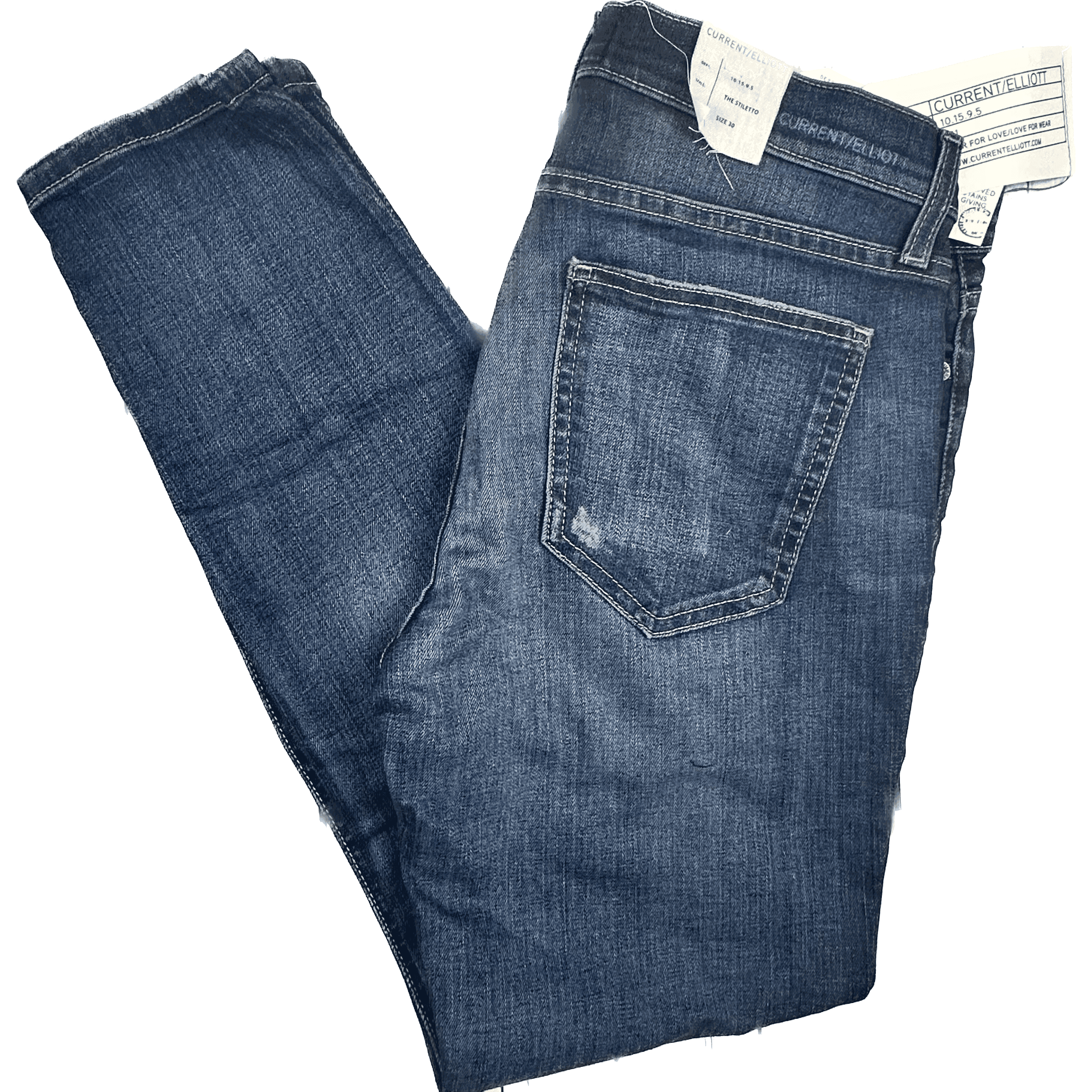 NWT- Current/Elliot 'The Stiletto' Blue Townie Wash Jeans- Size 30 — photo 4 of 7