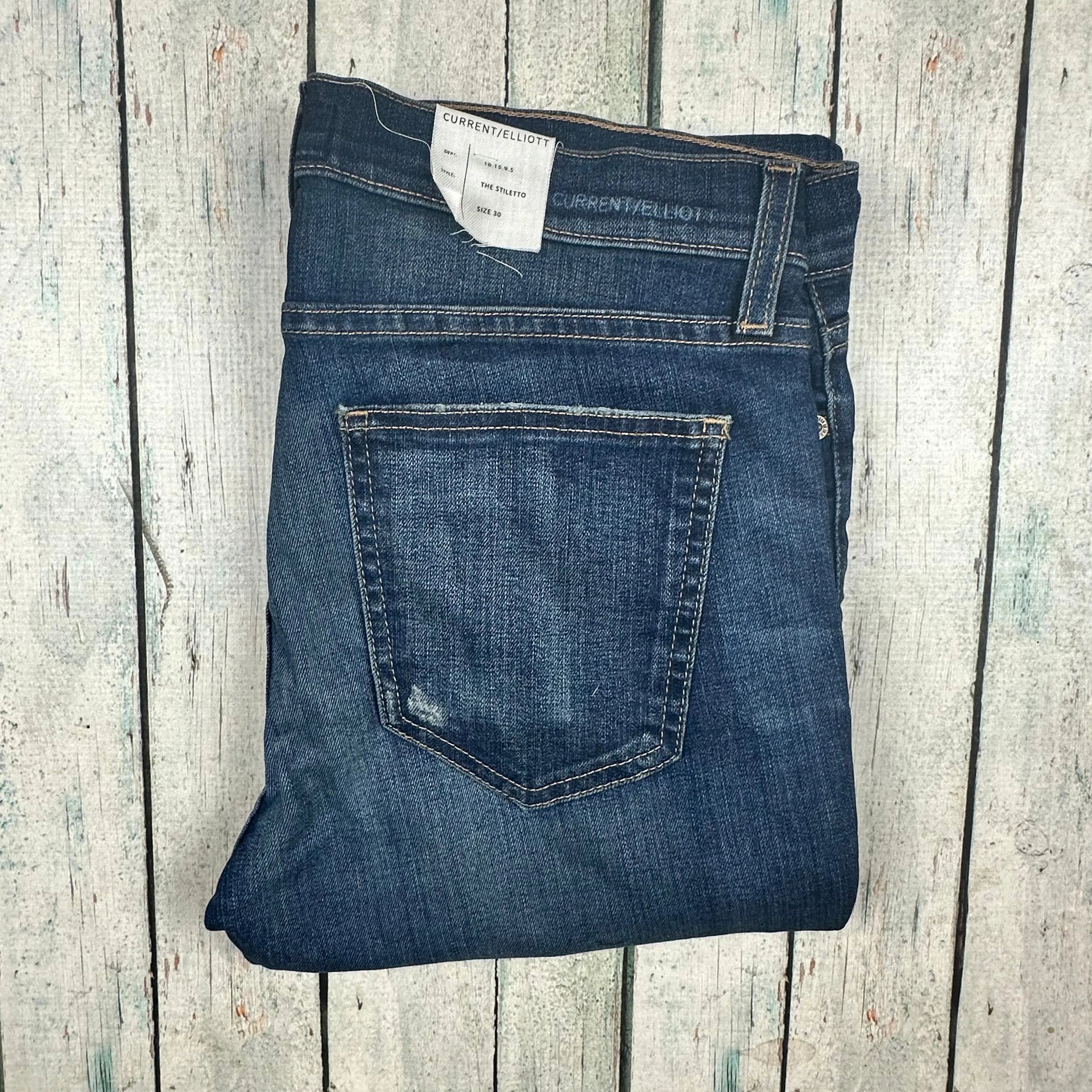 NWT- Current/Elliot 'The Stiletto' Blue Townie Wash Jeans- Size 30 — photo 7 of 7