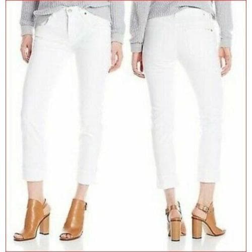 NEW- 7 for all Mankind 'Relaxed Skinny' Raw Hem White Jeans Size- 27