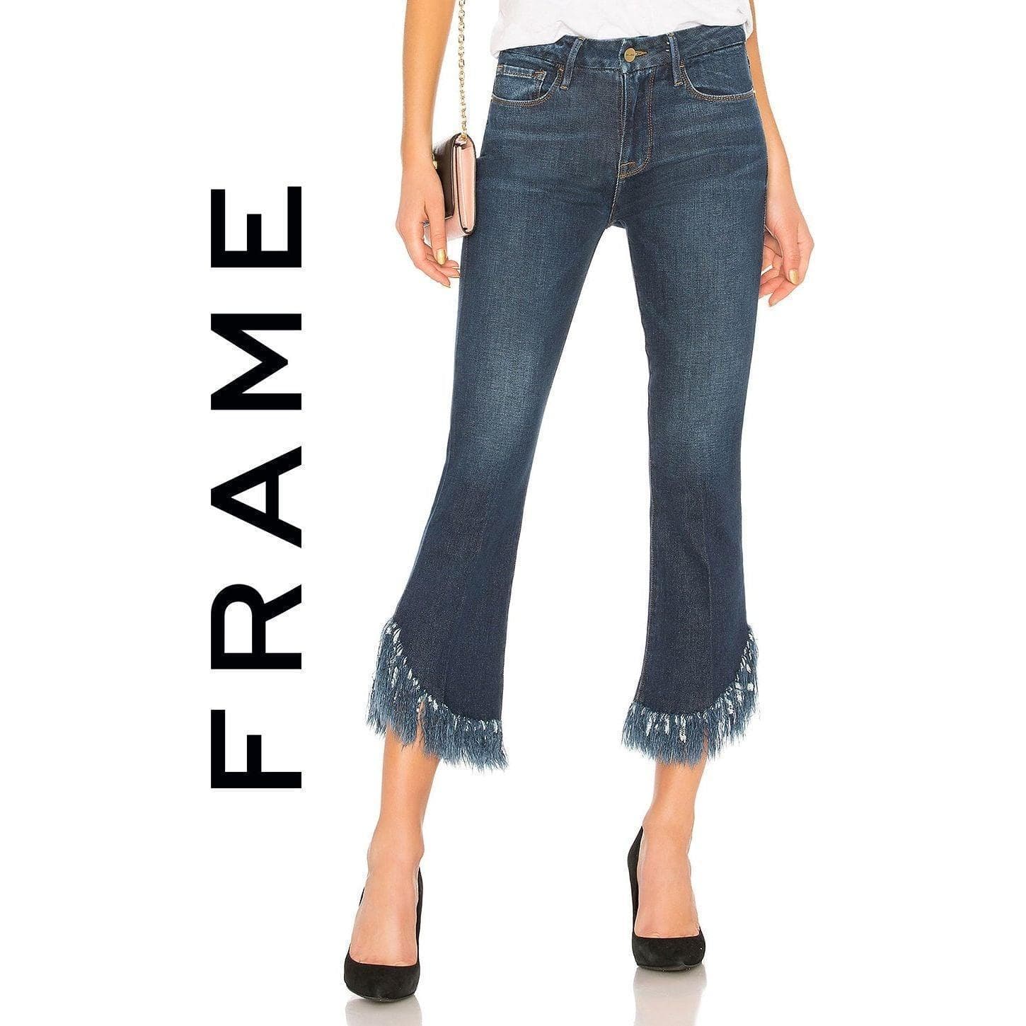 NWT- Frame Denim 'Le Crop Mini Boot' Bayberry Jeans RRP $395 -Size 24 — photo 1 of 4