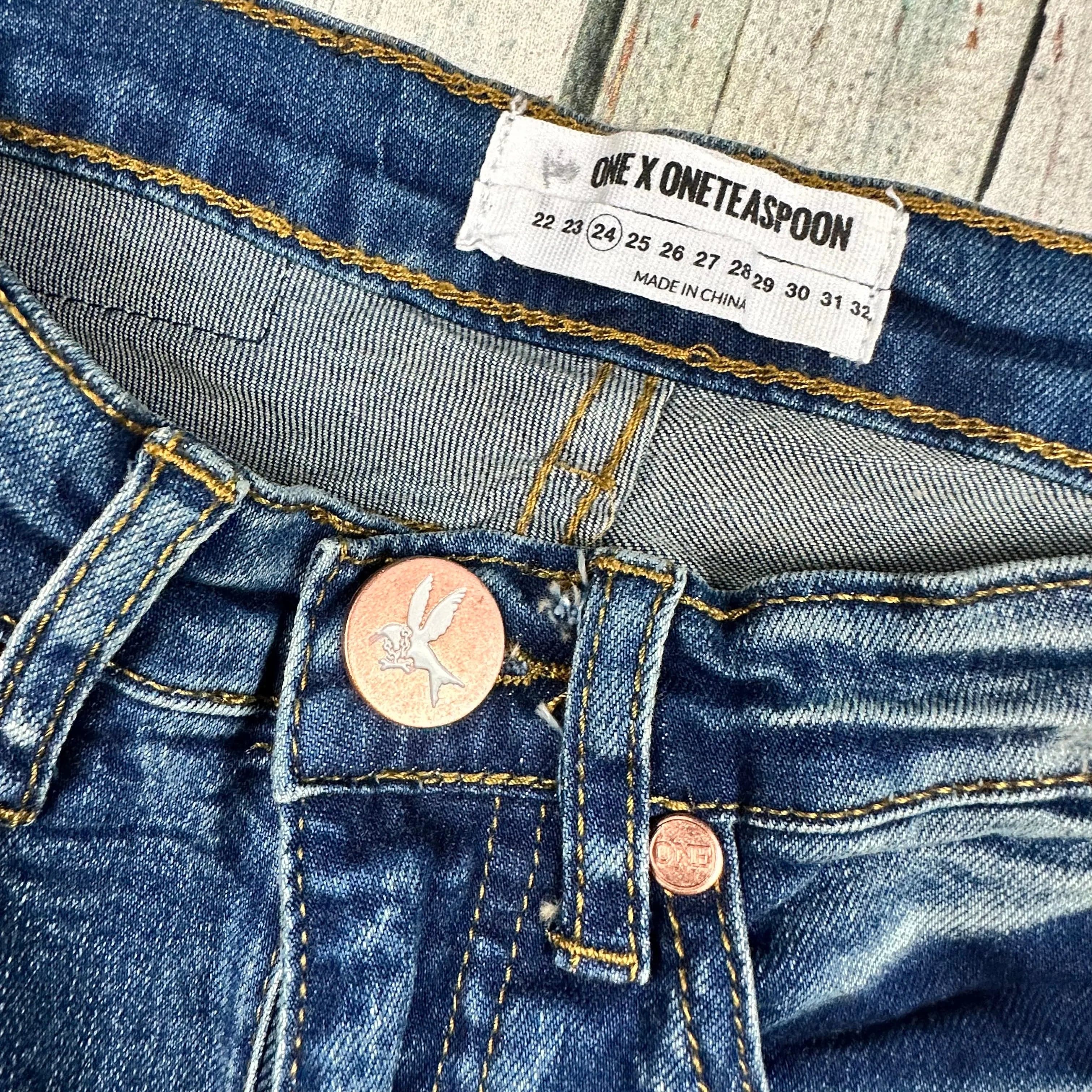 NWT- One Teaspoon "Scallywags" High Waist Blue Marine Wash - Size 24" — photo 8 of 8