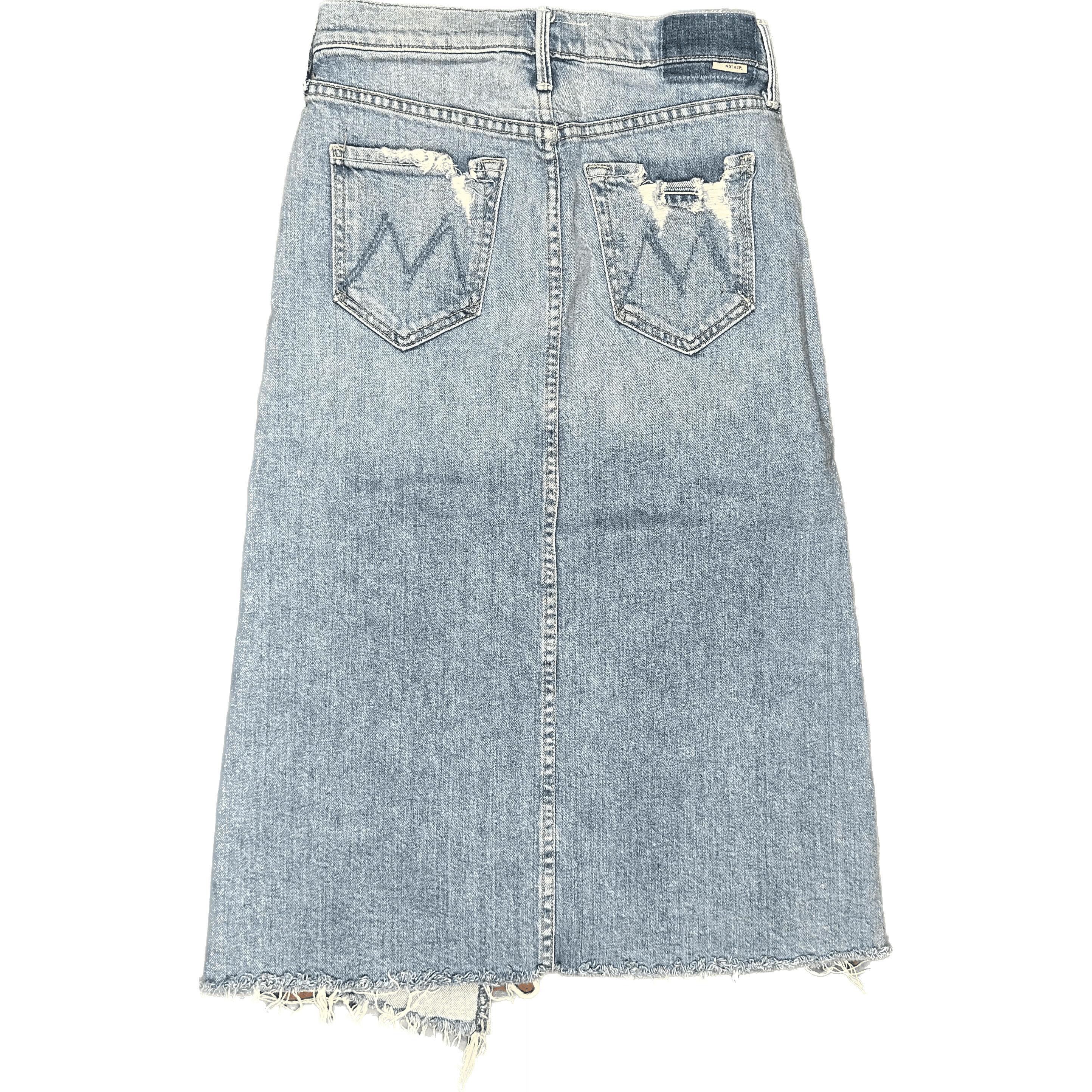 Mother Jeans 'The Straight A Step Midi Fray Skirt' Misbeliever Wash - Size 25 or 7AU — photo 3 of 11