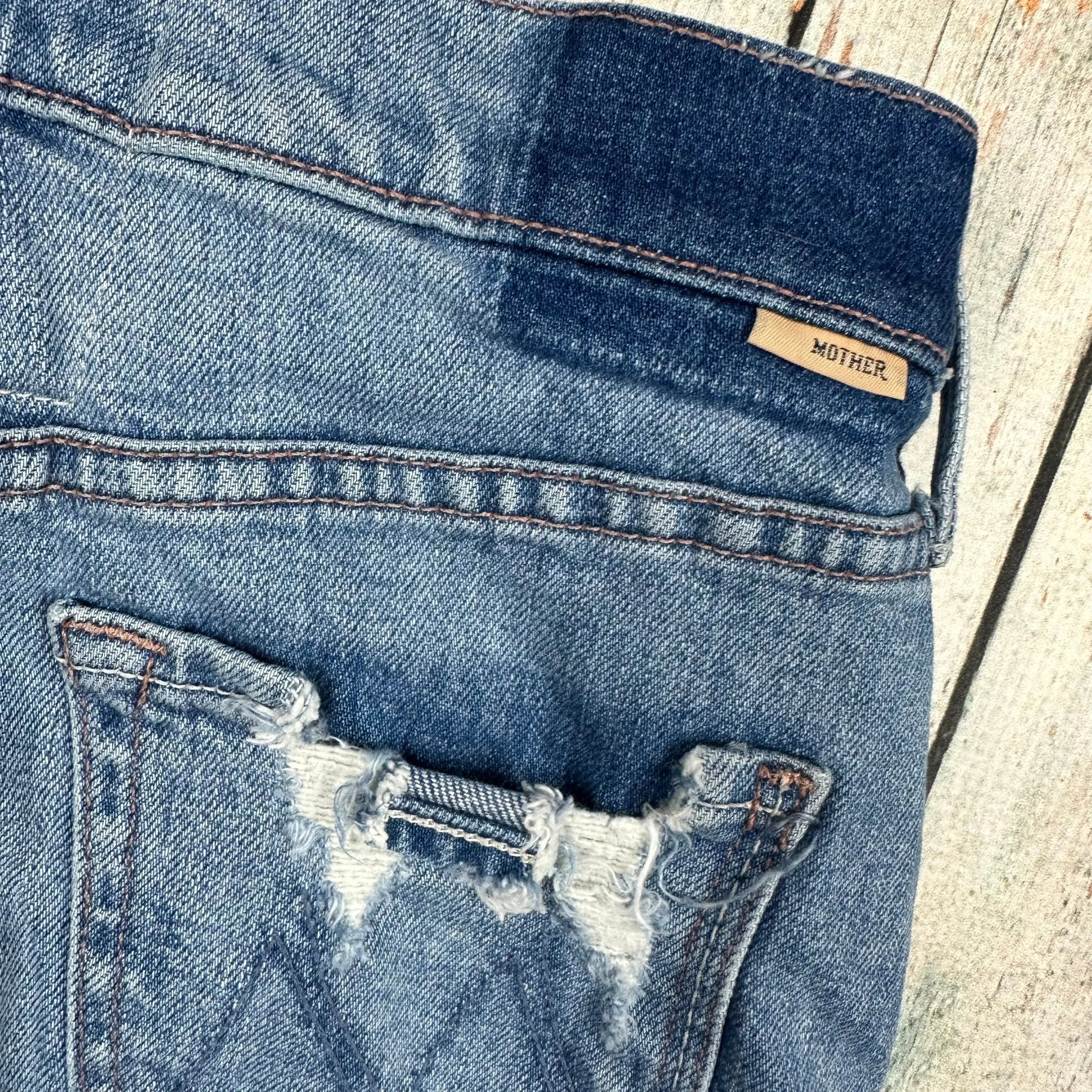 Mother Jeans 'The Straight A Step Midi Fray Skirt' Misbeliever Wash - Size 25 or 7AU — photo 4 of 11