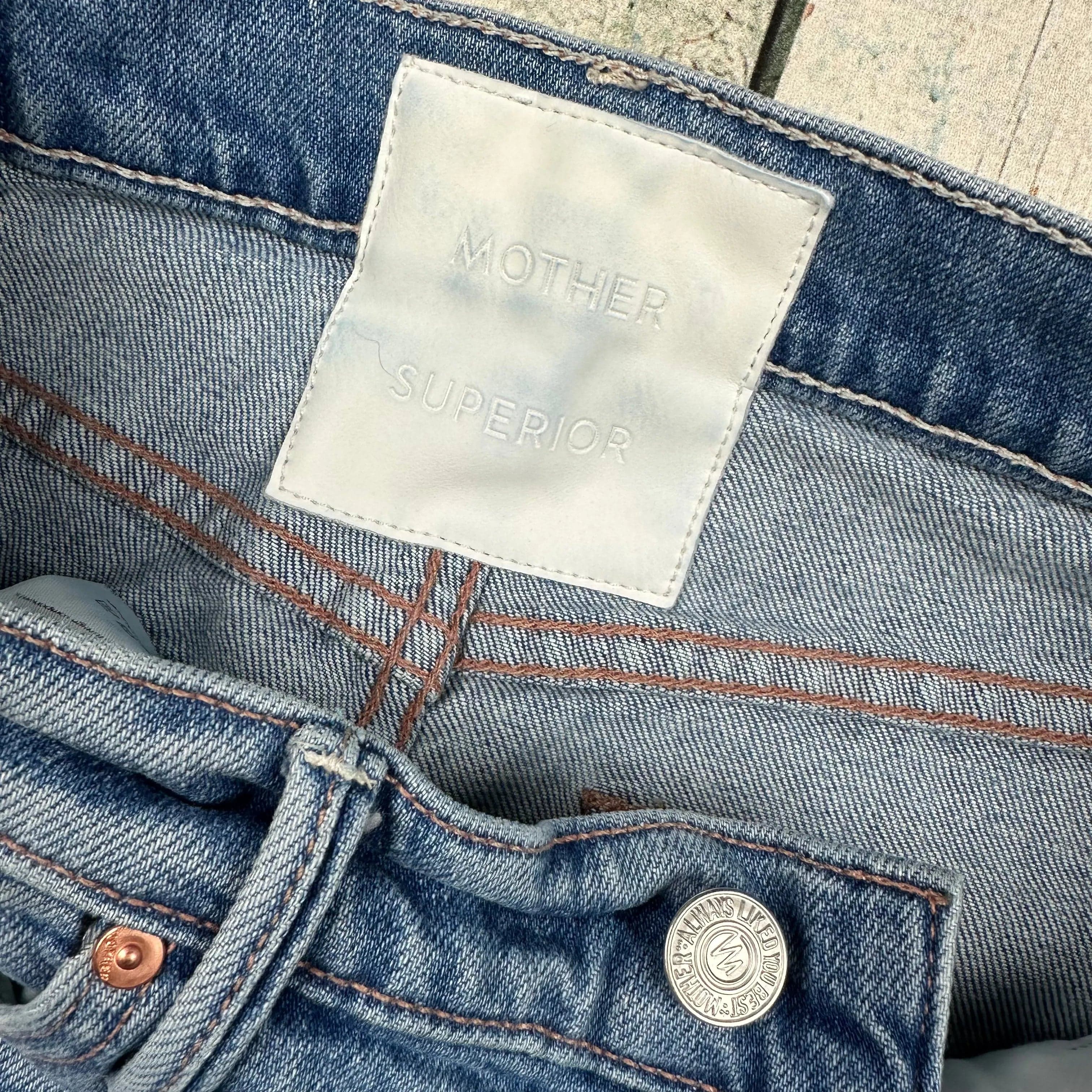 Mother Jeans 'The Straight A Step Midi Fray Skirt' Misbeliever Wash - Size 25 or 7AU — photo 8 of 11