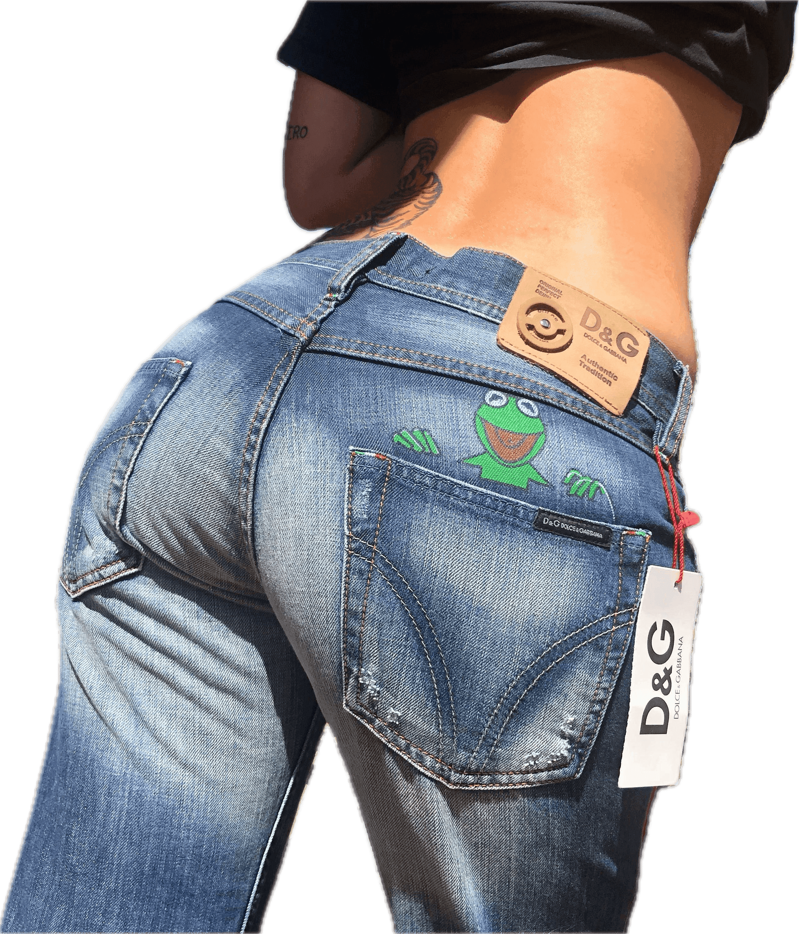 NWT- Dolce & Gabbana D&G Painted Kermit the Frog Jeans - Suit 9-10 — photo 1 of 13
