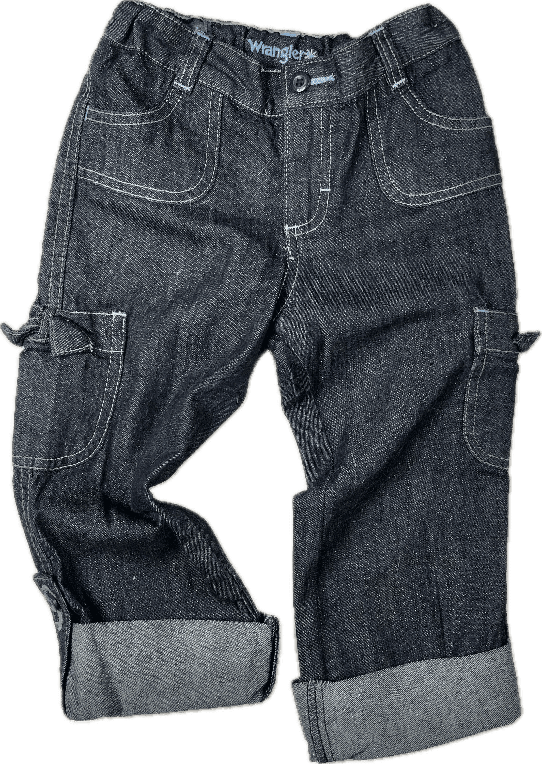 Wrangler Girls Metallic Sparkle Convertible Cargo Jeans - Size 5T — photo 1 of 6